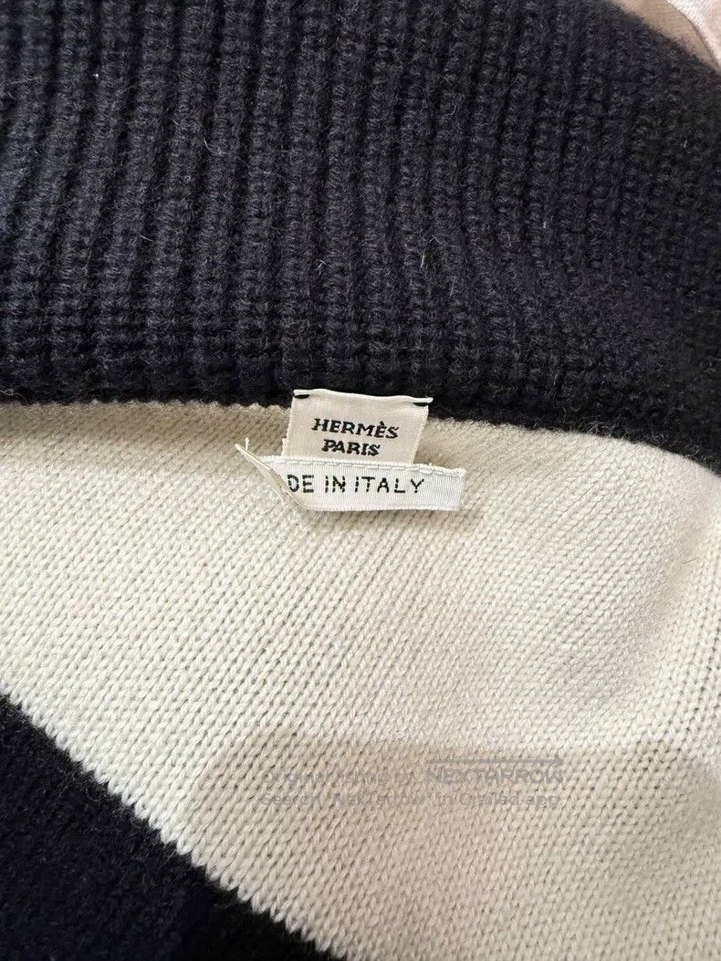 Hermes Hermes Black and White Cashmere Knit Cardigan Jacket Size XS / US 0-2 / IT 36-38 - 3 Thumbnail