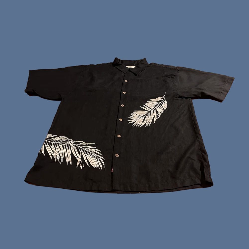 Tommy Bahama Tommy Bahama Shirt Men’s Extra Large XL Black Palm Frond Silk Hawaiian Button-Up Short Sleeve Floral Beach Tropical Vintage No Size US XL / EU 56 / 4 - 1 Thumbnail