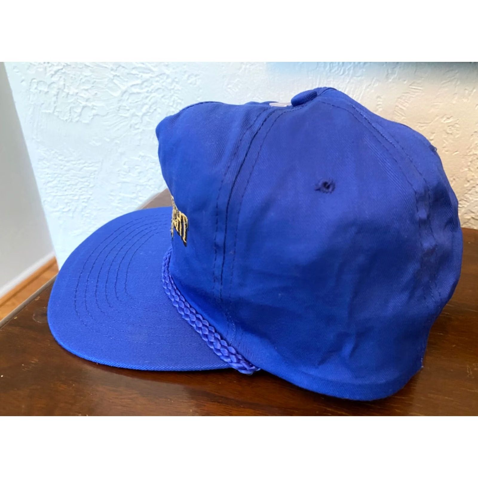 Roper VINTAGE HaT Trucker Hat Blue Rope 80s 90s Lord Calvert Canadian Whiskey Logo Adjustable Men/Adult Regular Hat Size ONE SIZE - 2 Thumbnail