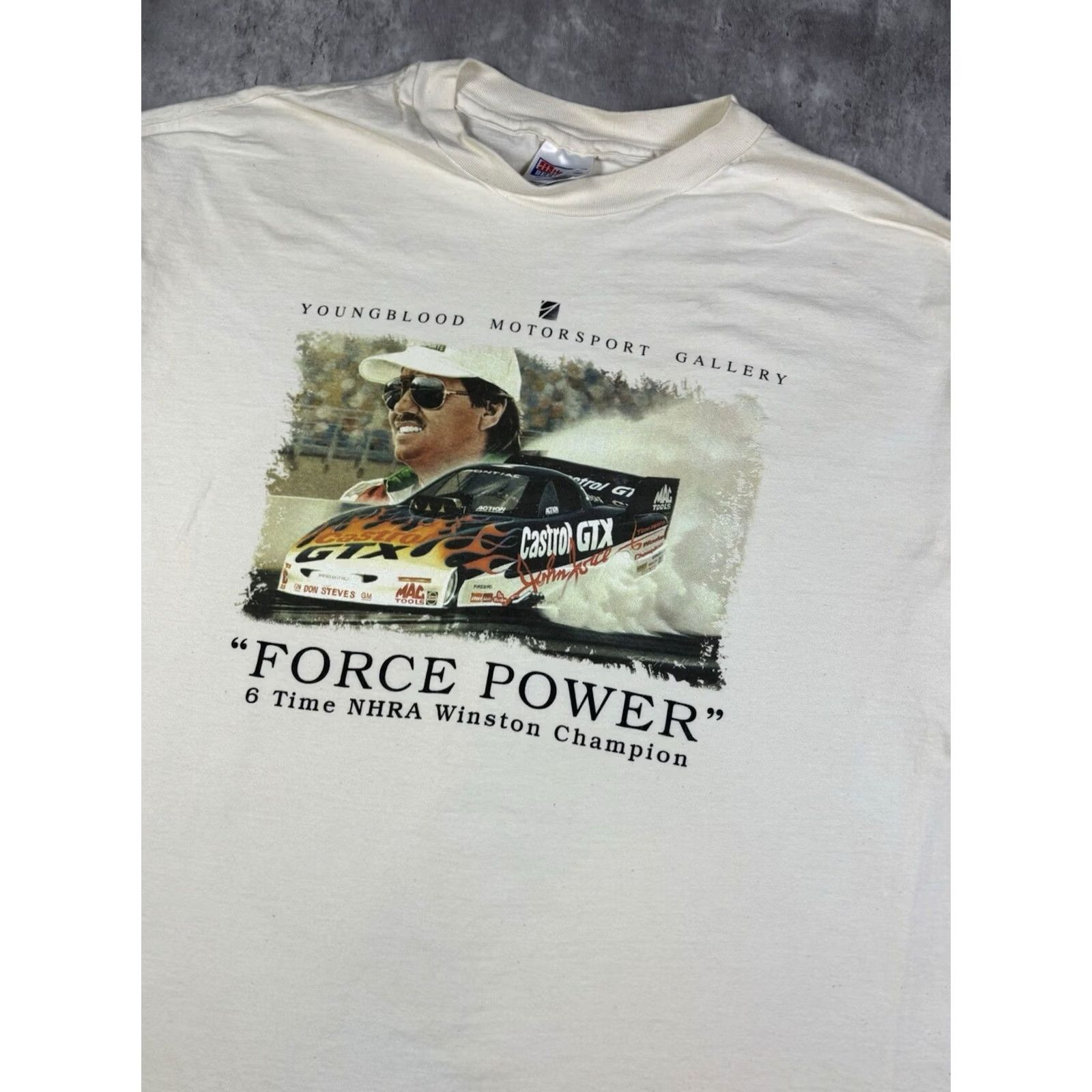 Hanes VINTAGE NHRA Winston Champion 90s T-Shirt 2XL White Mens Size US XXL / EU 58 / 5 - 2 Thumbnail