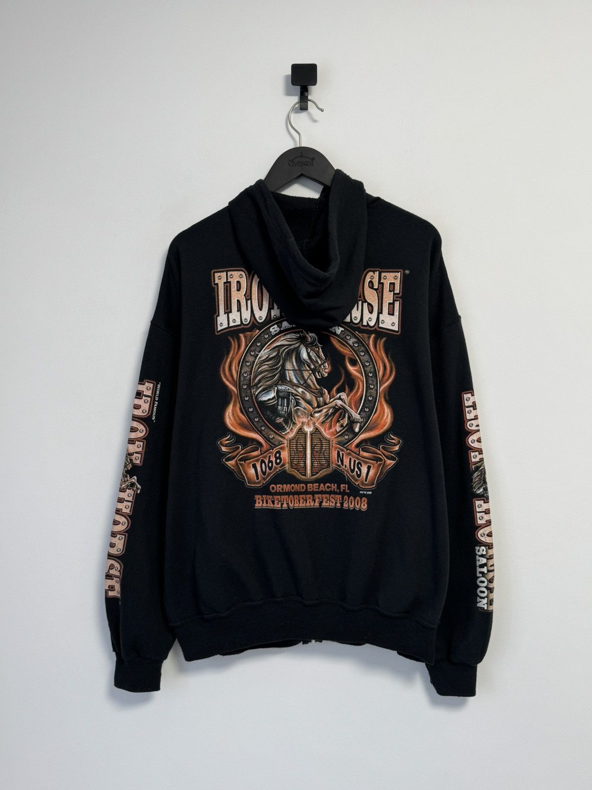 Vintage Iron Horse 2008 Bike week Zip hoodie Vintage Size US XL / EU 56 / 4 - 8 Thumbnail