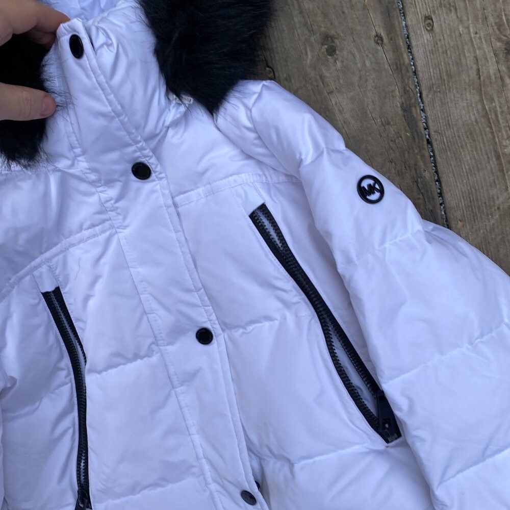 Michael Kors MICHAEL Michael Kors Faux Fur Trim Ciré Parka White Small Size S / US 4 / IT 40 - 6 Thumbnail