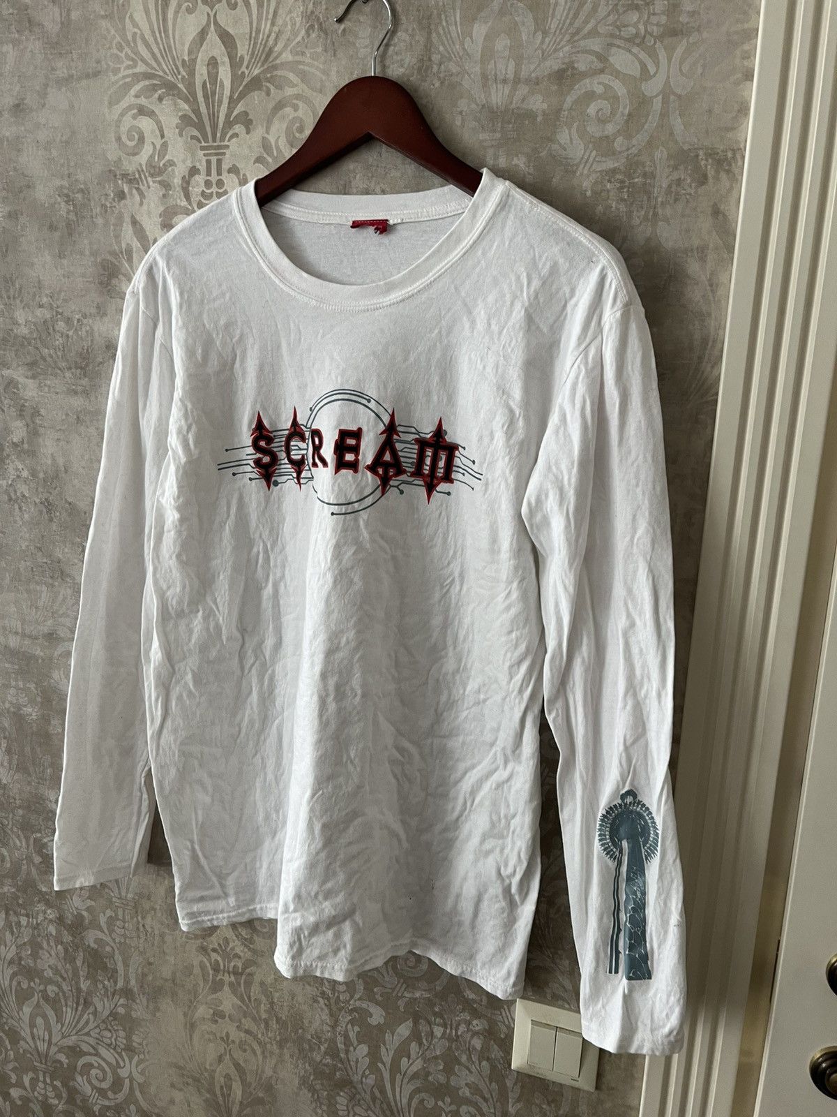 Vintage Vintage Style Long Sleeve Scream Graphic Tee White Size US L / EU 52-54 / 3 - 2 Thumbnail