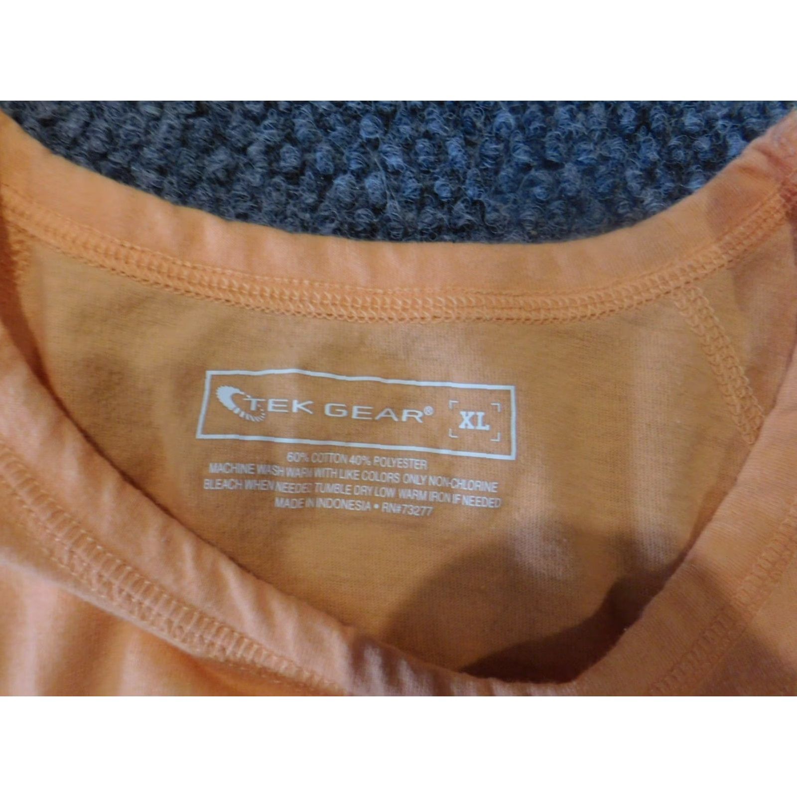 Tek Gear Tek Gear Womens Shirt XL Orange Tee Stretch Active Casual Short Sleeve Round Neck Pullover Cotton Polyester Blouse Regular Womens Size XL / US 12-14 / IT 48-50 - 4 Thumbnail