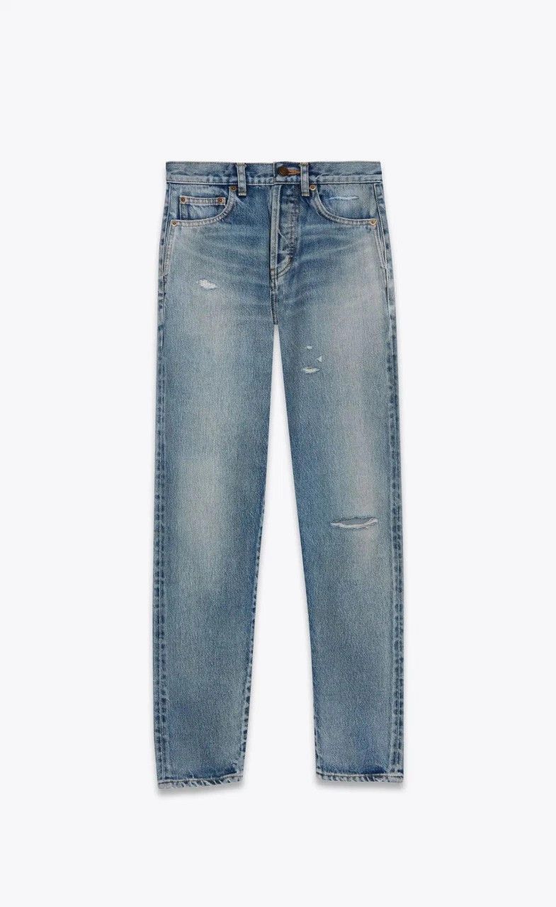 Saint Laurent Paris SS20 Saint Laurent D02 Skinny-Fit Ripped Santa Monica Denim Size US 27 - 1 Thumbnail