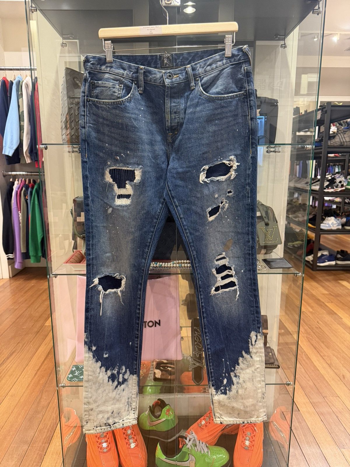 Prps PRPS Distressed Patchwork Acid Wash Jeans Size US 32 / EU 48 - 1 Thumbnail