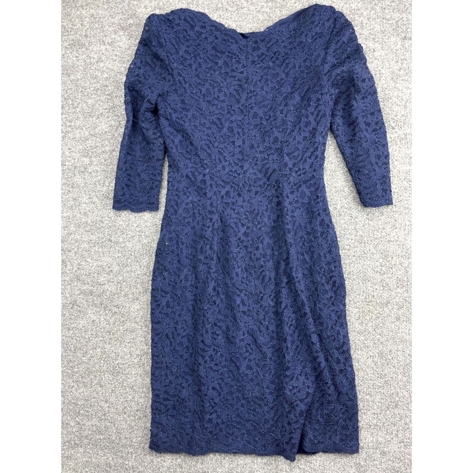 Ralph Lauren Lauren Ralph Lauren Dress Womens 8 Blue Lace 3/4 Sleeve Sheath Party Cocktail Size M / US 6-8 / IT 42-44 - 8 Thumbnail