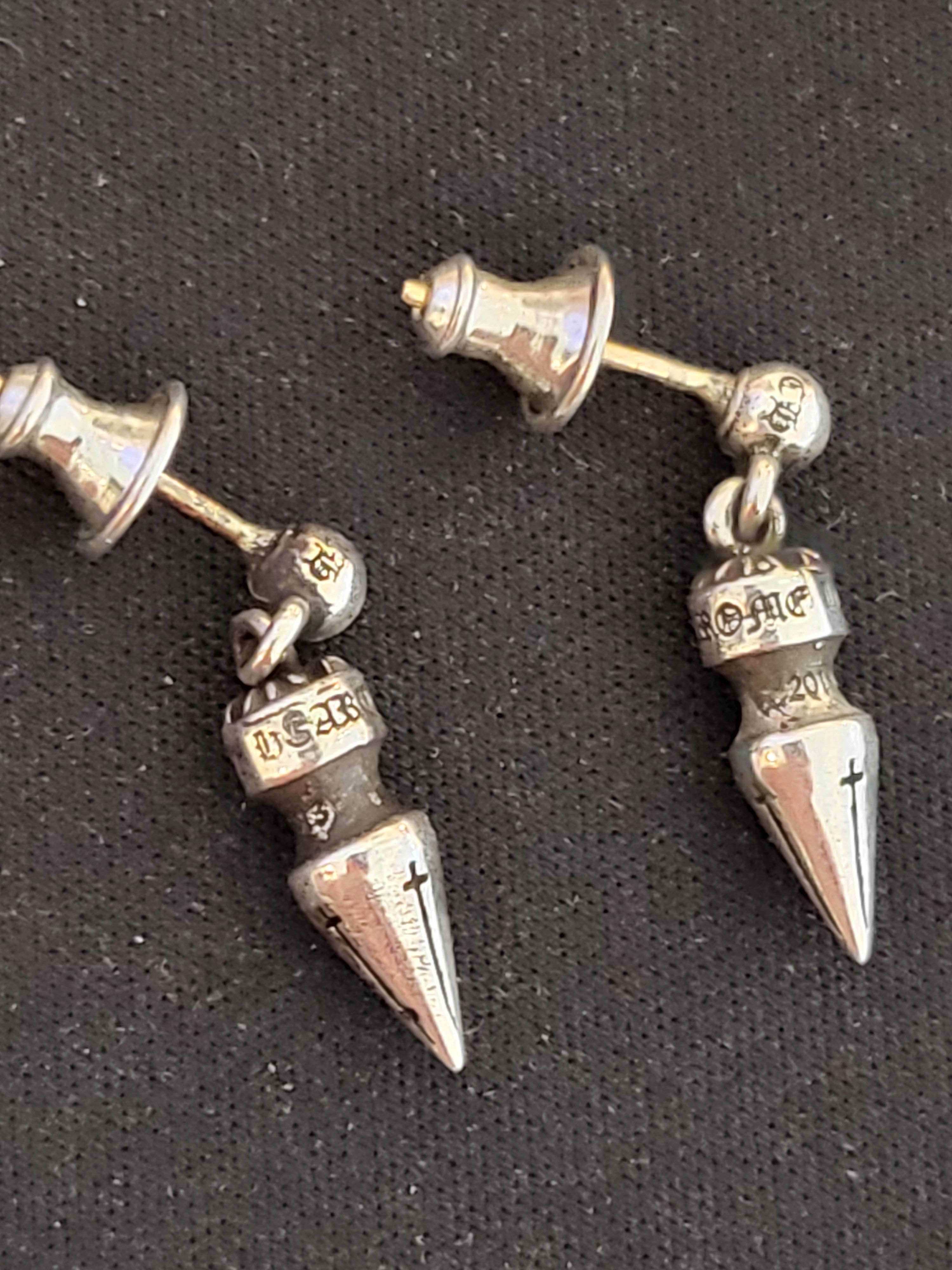 Chrome Hearts Spike Drop Earrings Pair