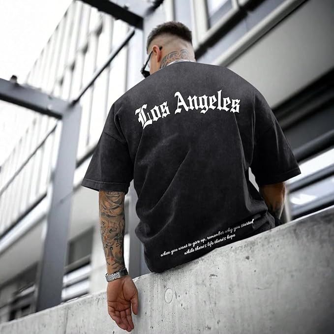 Other Oversized LA Graphic Tee Acid Wash Streetwear Size US XL / EU 56 / 4 - 3 Thumbnail