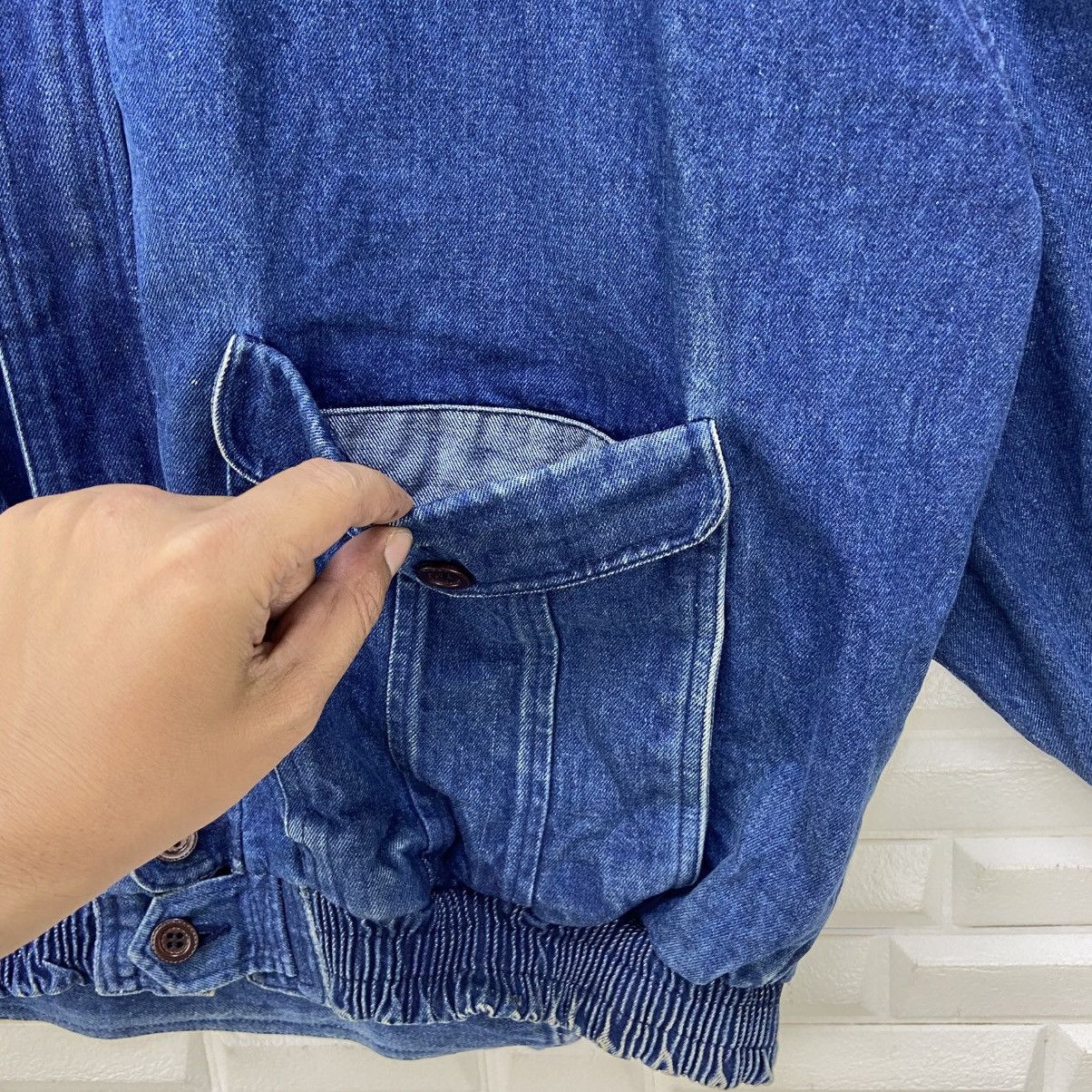 Trussardi Vintage Trussardi Oversize Loose Bomber Style Denim Jacket Size US S / EU 44-46 / 1 - 12 Thumbnail