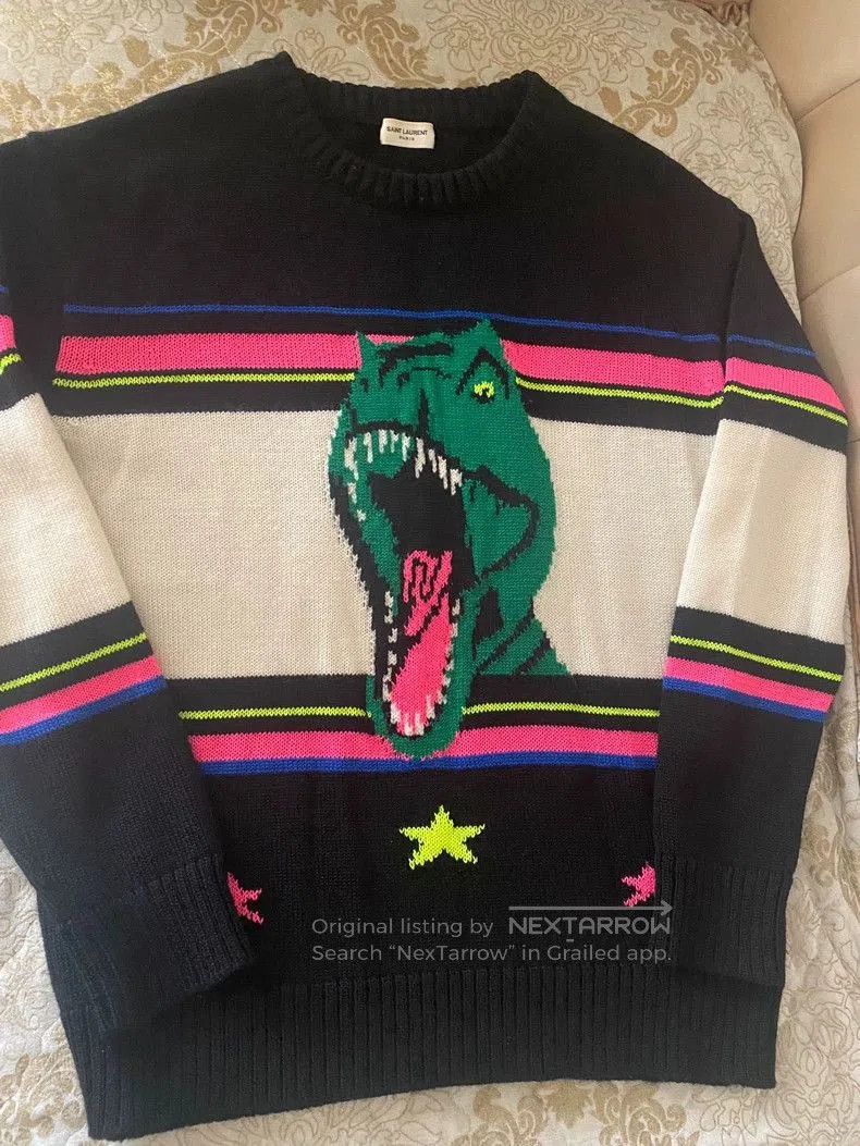 Saint Laurent Paris Saint Laurent Paris Dinosaur Print Sweater. Size US XS / EU 42 / 0 - 1 Thumbnail