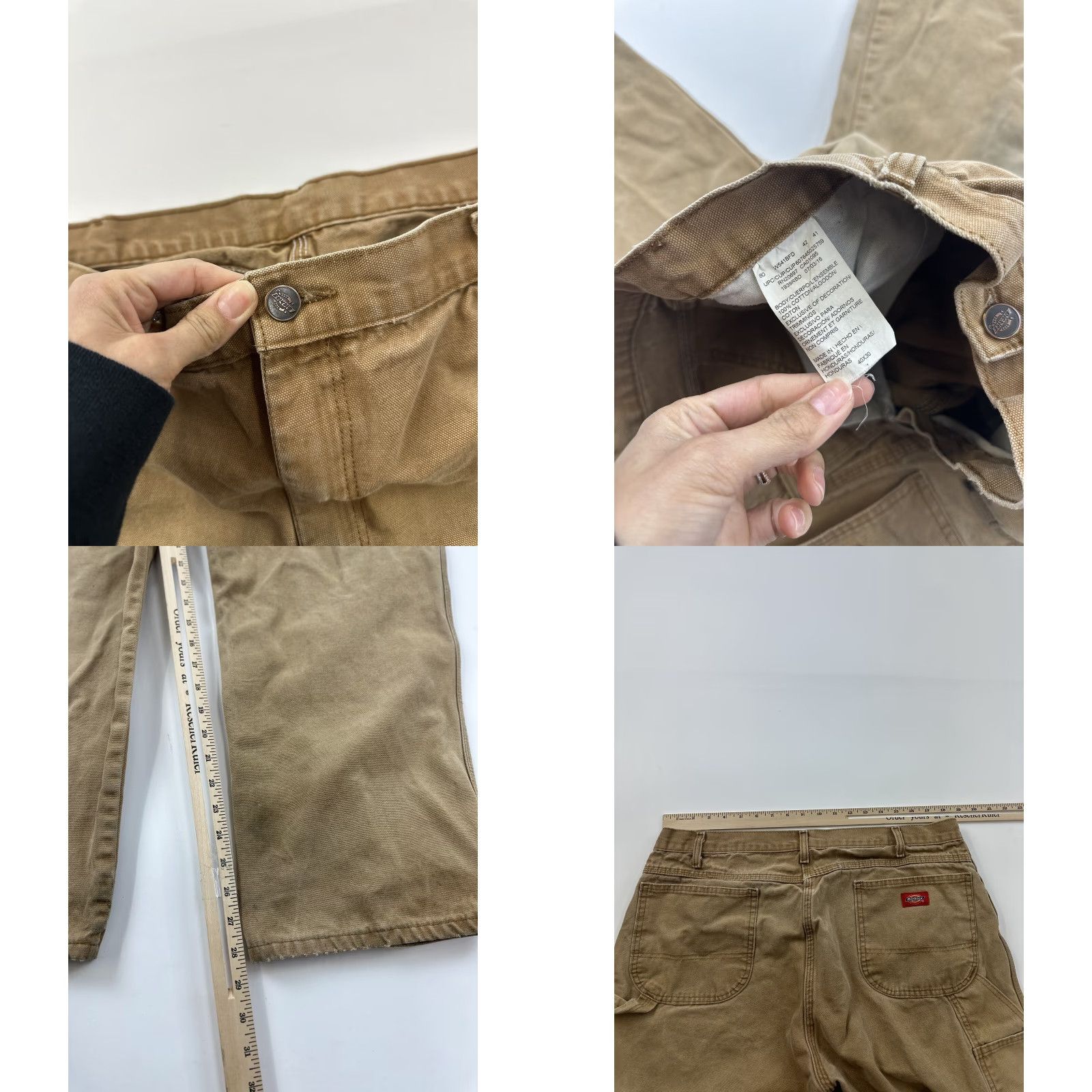 Dickies VINTAGE Dickies Pants Men’s 40 x 30 Carpenter Workwear Brown Beige Duck Utility Patch Pockets Size US 40 / EU 56 - 8 Thumbnail