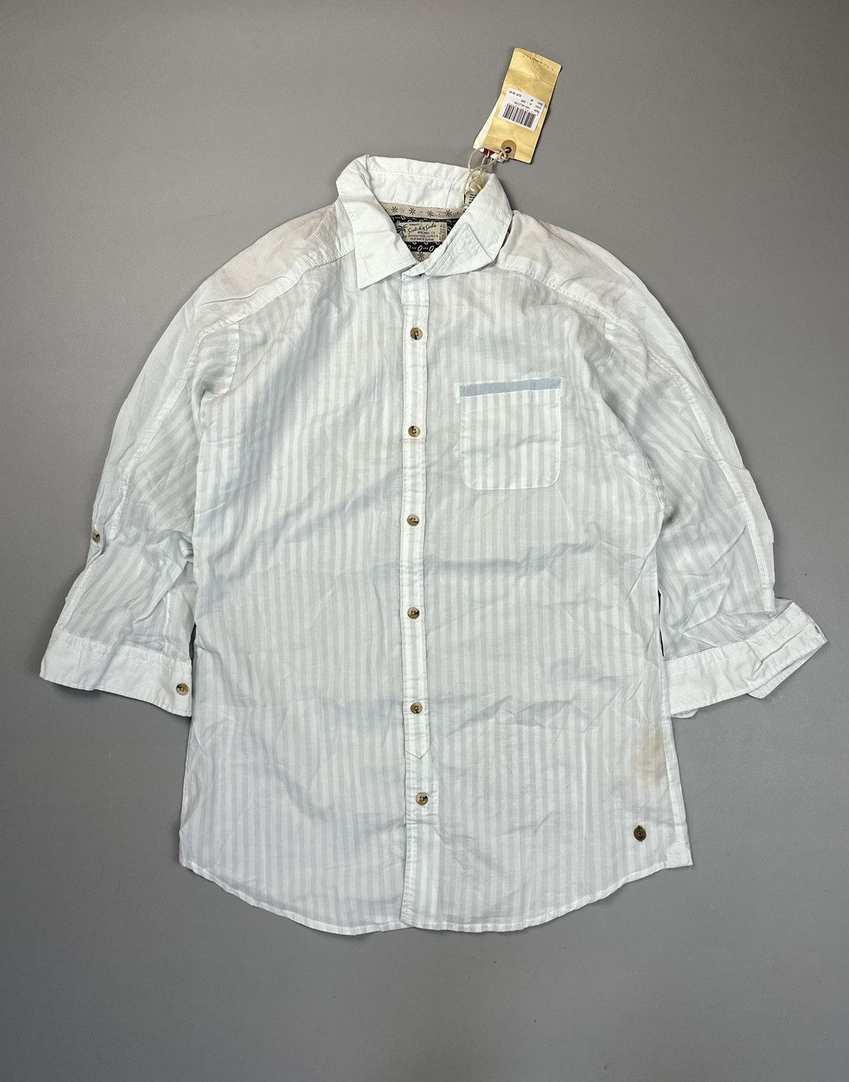 Scotch & Soda Summer Fit Stripe Blue Shirt 3/4 Sleeve Scotch&soda Size US M / EU 48-50 / 2 - 1 Thumbnail