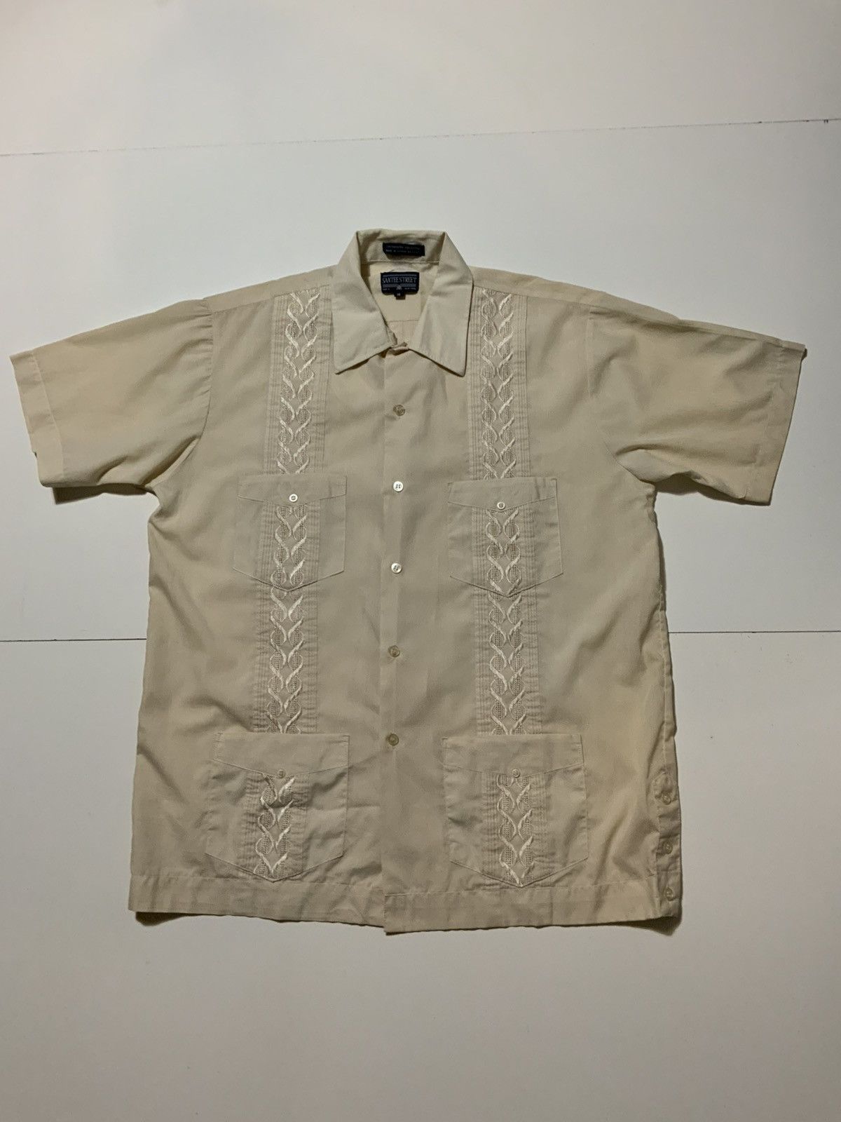 Vintage Vintage Santee Street Embroidered Guayabera Button Shirt Size US S / EU 44-46 / 1 - 1 Thumbnail