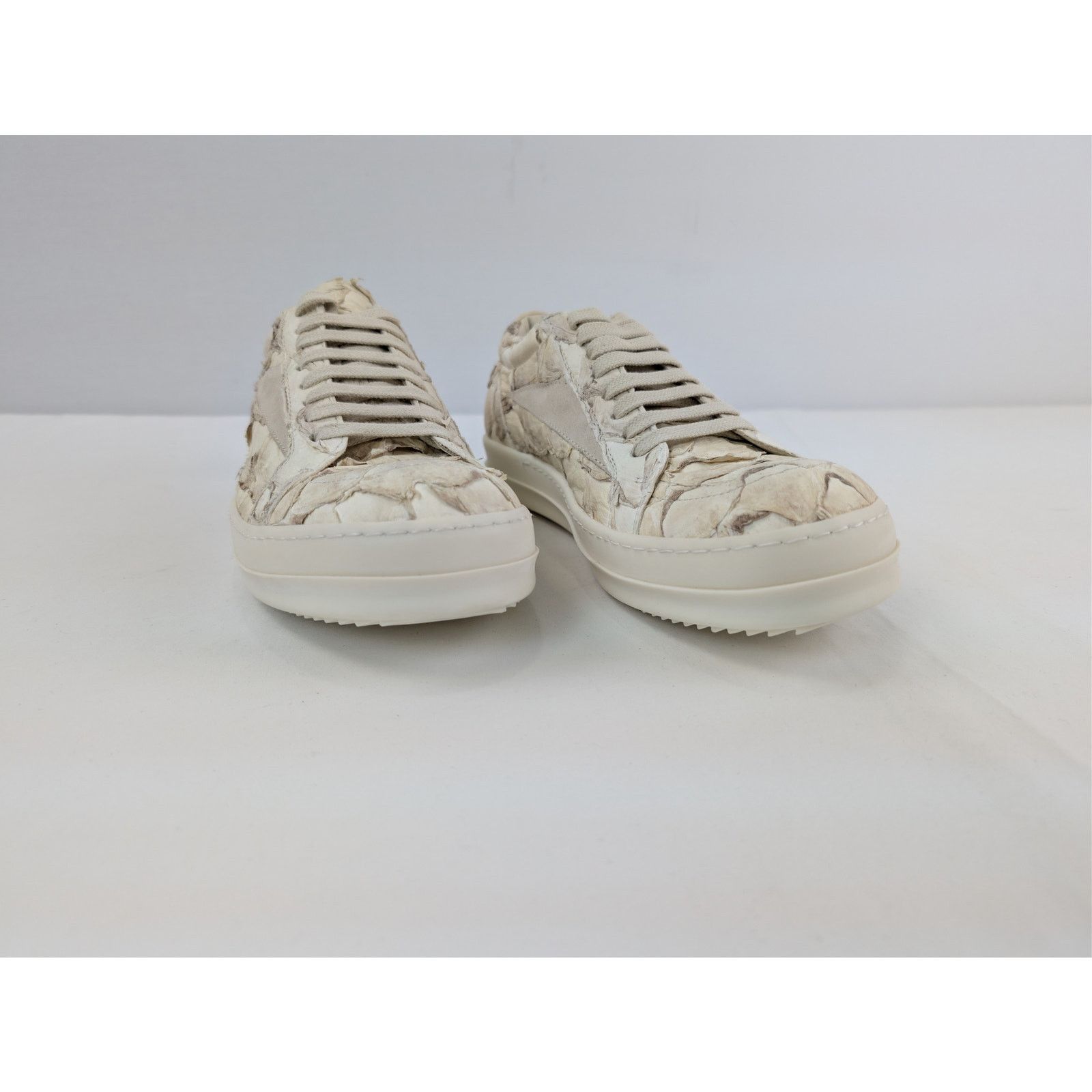 Rick Owens o1rshd1 Leather Vintage Sneakers in Natural / Milk / Milk Size US 7 / EU 40 - 5 Thumbnail