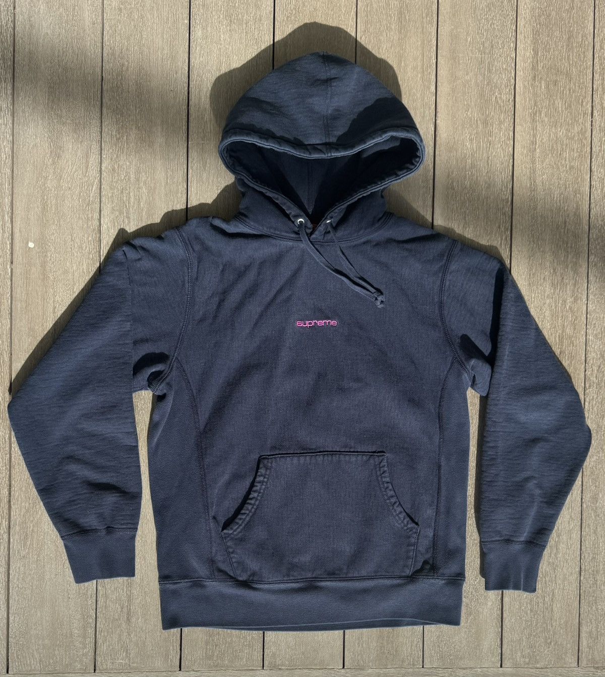 Supreme Supreme FW 2017 “Compact Logo Hoodie” Navy Size Medium Size US M / EU 48-50 / 2 - 1 Thumbnail
