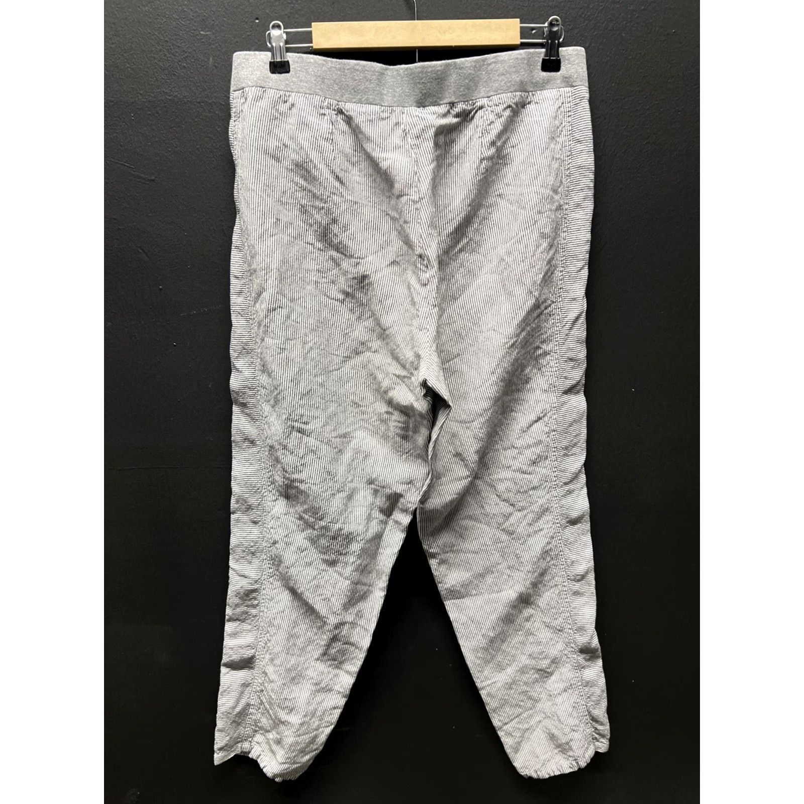 J. Jill J.Jill Linen Rayon Blend Pull On Womens Pants Striped Medium Gray Ankle Straight M Pants Womens Size 32" / US 10 / IT 46 - 3 Thumbnail