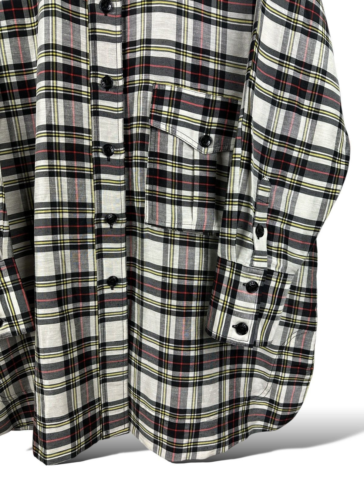 Ganni Ganni Oversized Plaid Shirt Long Sleeve Linen / Silk Pocket Size M / US 6-8 / IT 42-44 - 4 Thumbnail