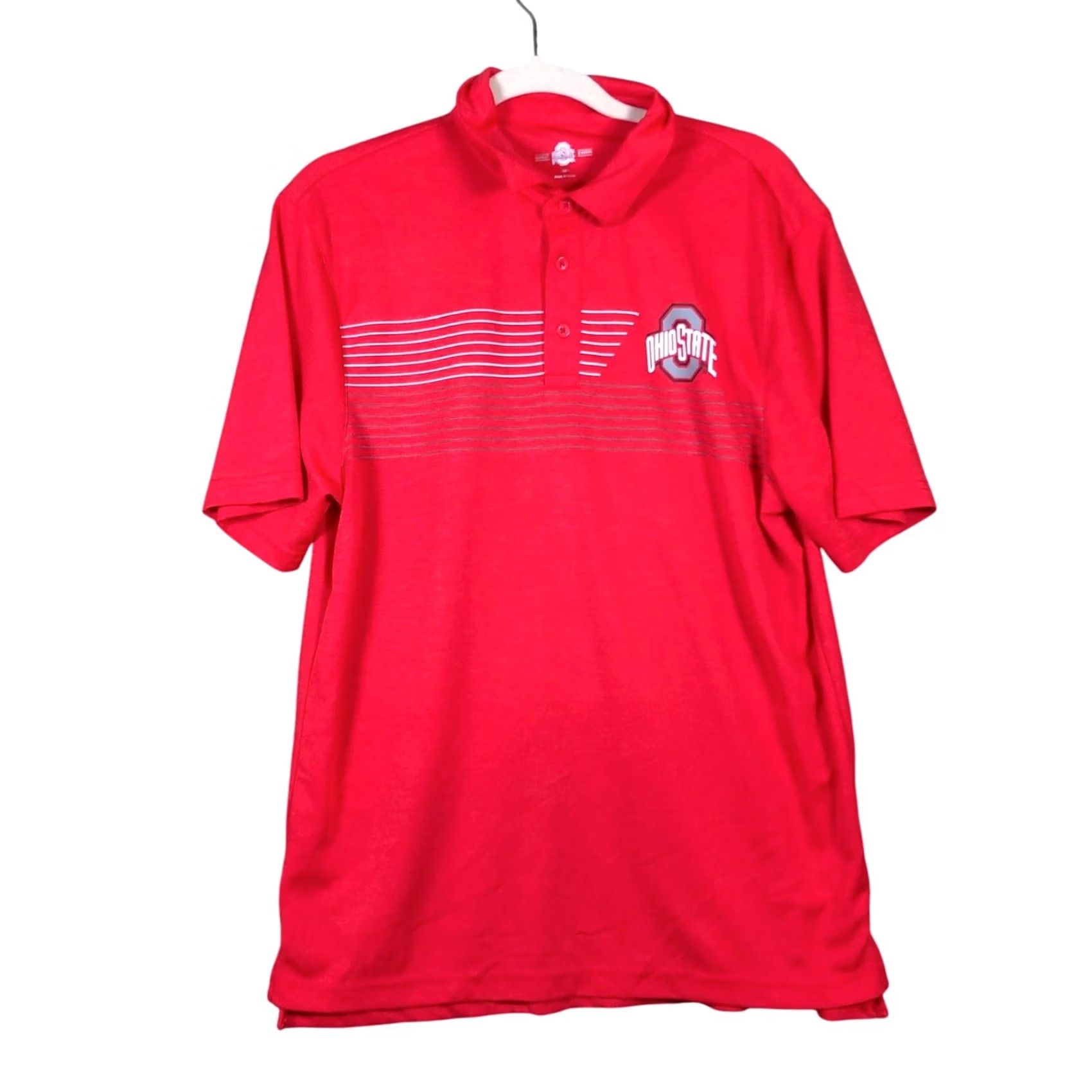 Vintage Ohio State Mens Shirt Red Short Sleeve Collared Polo 100% Polyester Medium Size US M / EU 48-50 / 2 - 2 Thumbnail