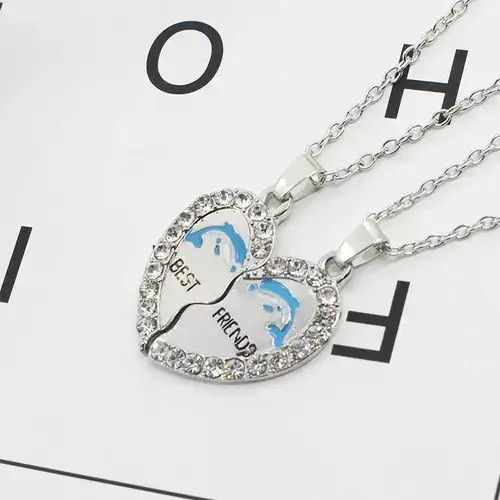 VIBE 2PCS Dolphin Heart Necklace Size ONE SIZE - 2 Thumbnail
