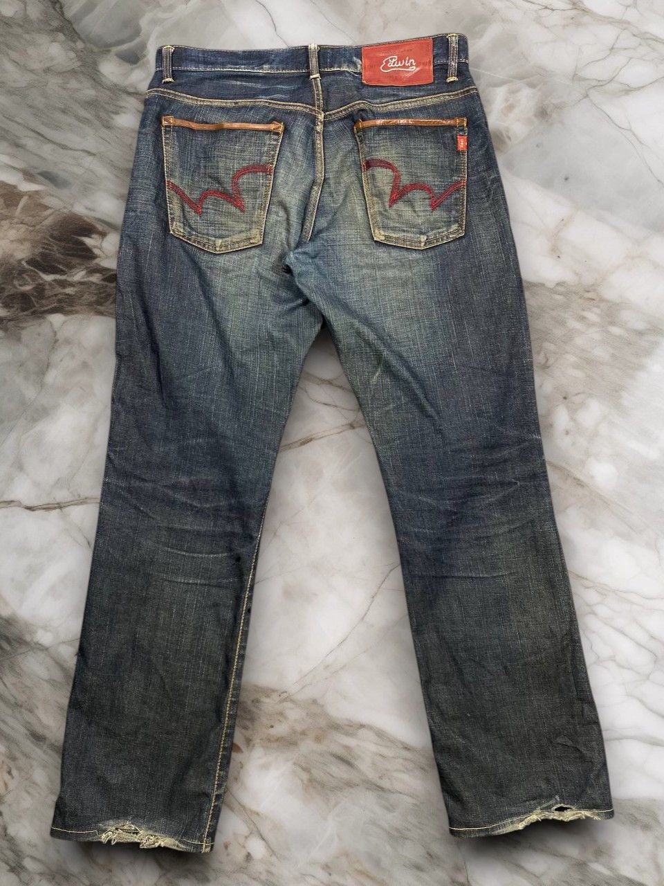 Edwin vintage edwin blue trip rusty distressed denim nice design Size US 37 - 2 Thumbnail