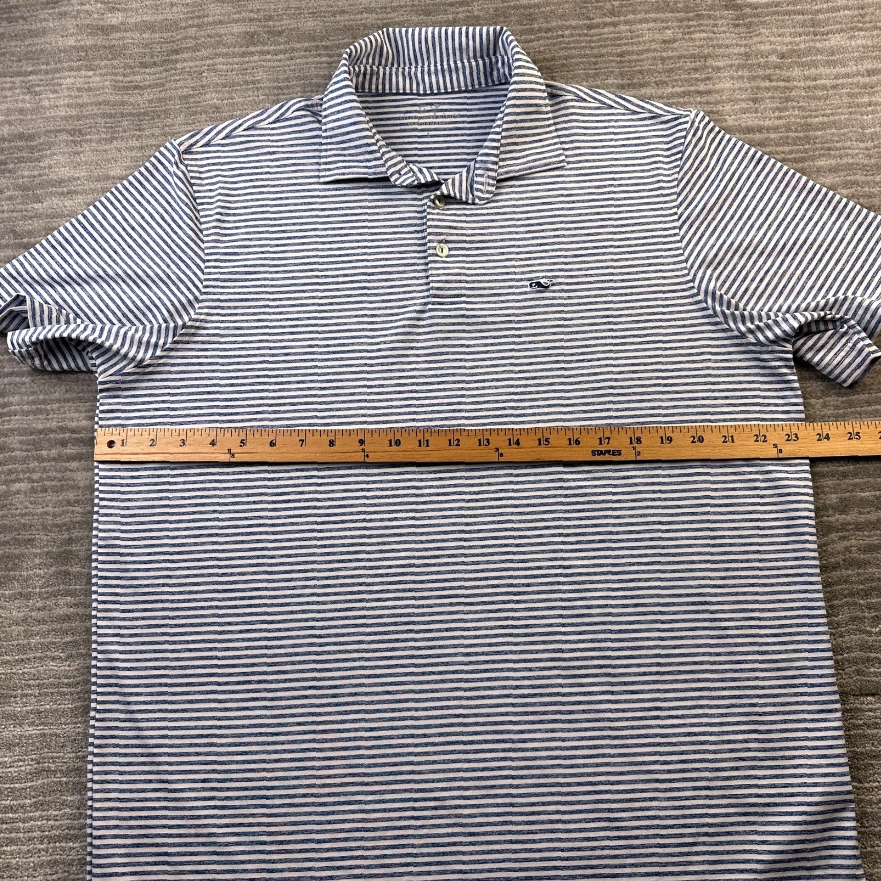 Vineyard Vines Vineyard Vines Polo Shirt Mens Large Blue Striped Performance Stretch Polo Shirt Regular Fit Short Sleeve Golf Preppy Logo Size US L / EU 52-54 / 3 - 8 Thumbnail