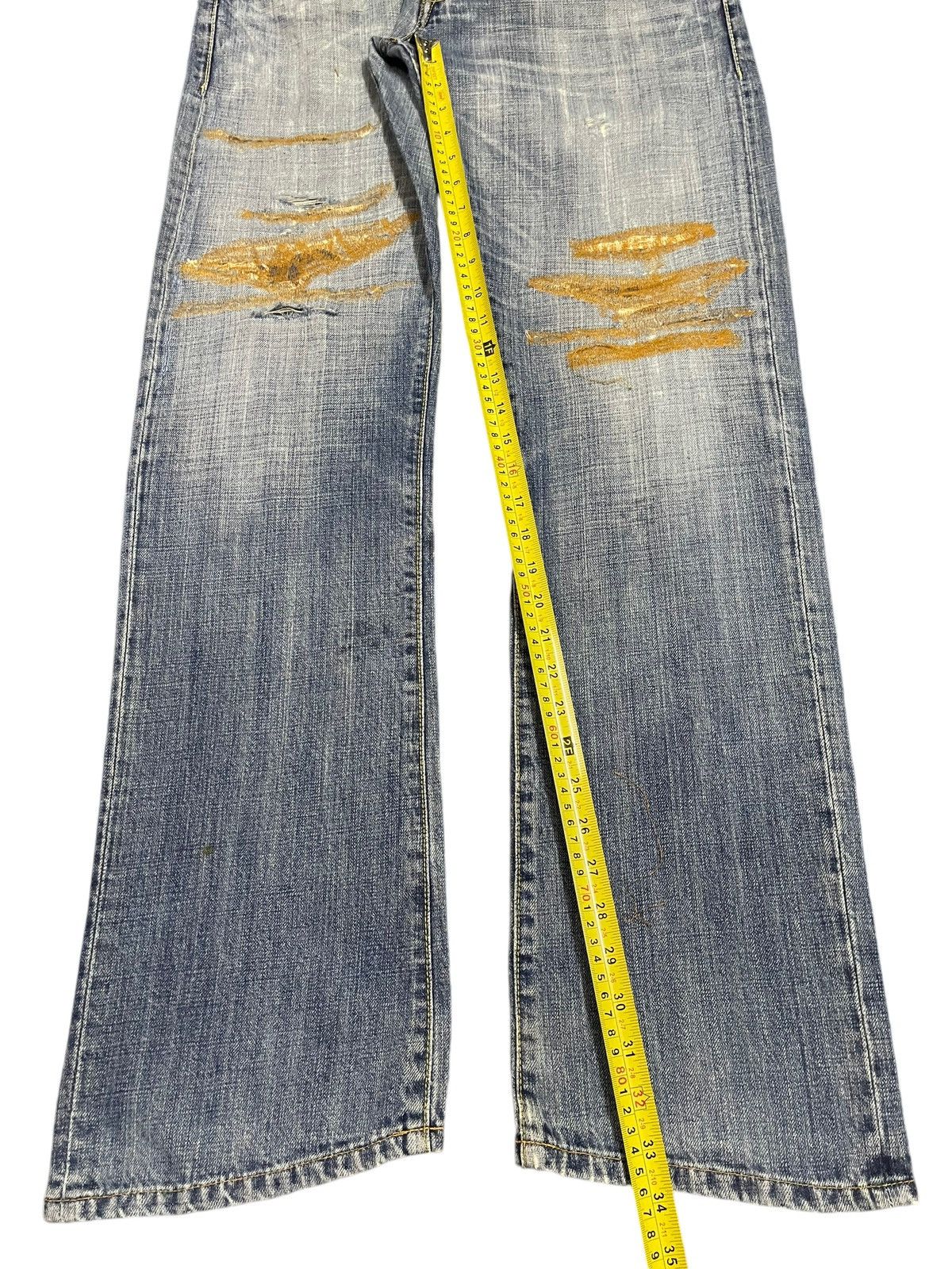 Tornado Mart Vintage Japanese Brand Blue Faded Wash Distressed Jeans Size US 34 / EU 50 - 13 Thumbnail