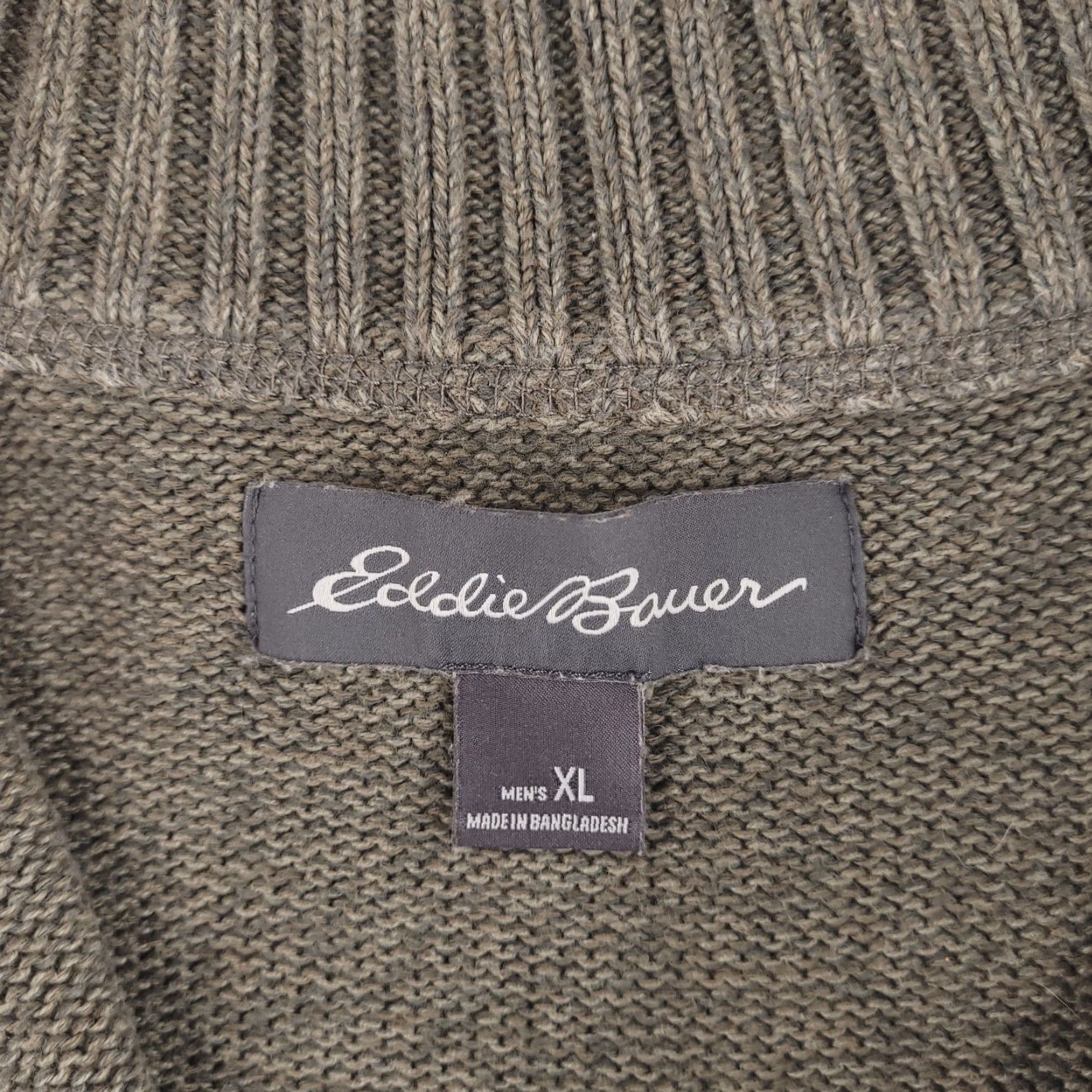 Eddie Bauer Eddie Bauer Sweater Mens XL Green Olive Knit Heavyweight Pullover Long Sleeve QZ Vintage? Size US XL / EU 56 / 4 - 4 Thumbnail