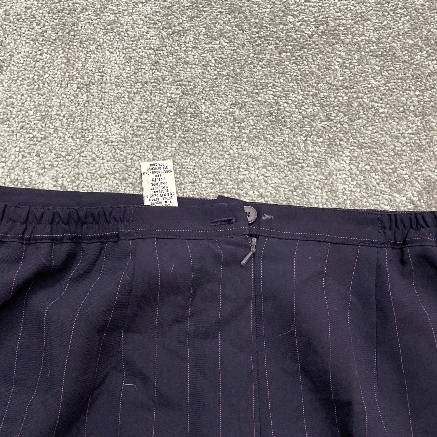 Bob Mackie Bob Mackie Blazer Mini Skirt Suit Set Womens 16 Purple Stripe Business Formal Size 38" / US 16 / IT 52 - 6 Thumbnail
