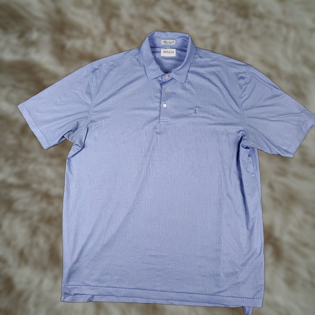 Peter Millar Peter Millar Polo Shirt Mens XL Blue Drink Glass Print Summer Comfort Golf Shirt Bluish Accent Logo 2000s? Size US XL / EU 56 / 4 - 1 Thumbnail
