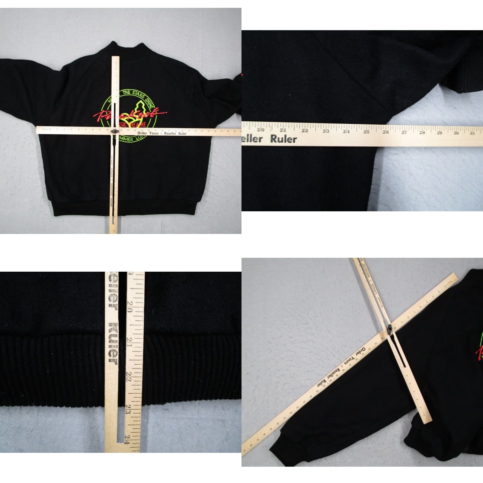 Vintage VINTAGE Pine Knob Music Theatre Jacket Mens Large Black Wool Snap Bomber Jacket Size US L / EU 52-54 / 3 - 8 Thumbnail