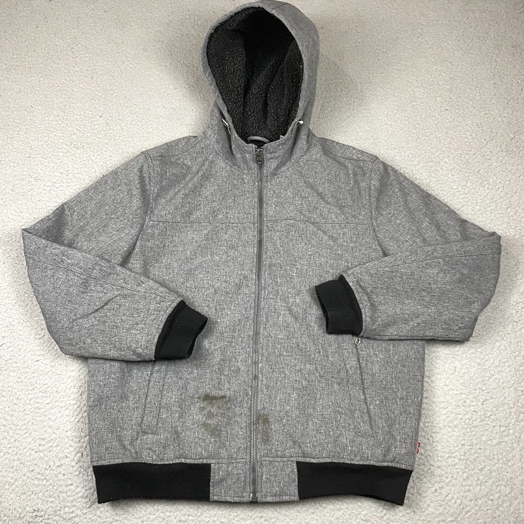 Levi's Levis Jacket Mens L Gray Sherpa Lined Hooded Trucker Pockets Coat Outdoor Soft Shell Jacket L Mens Regular Gray Levi’s Trucker Jacket Size US L / EU 52-54 / 3 - 2 Thumbnail