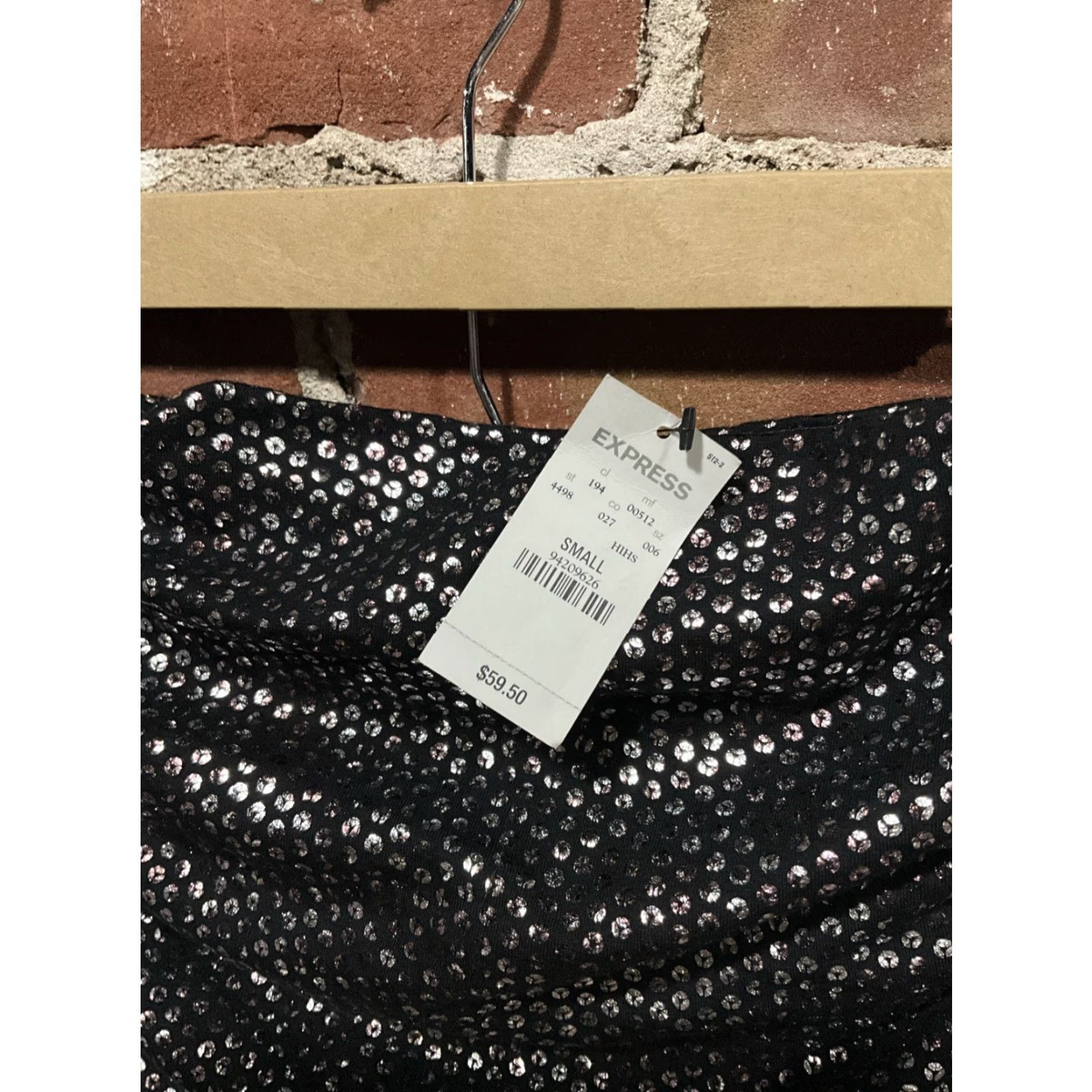 Express Express Dress Womens S NWT Black Strapless Mini Knit Polyester Floral Off the Shoulder Short Sleeveless Size S / US 4 / IT 40 - 2 Thumbnail