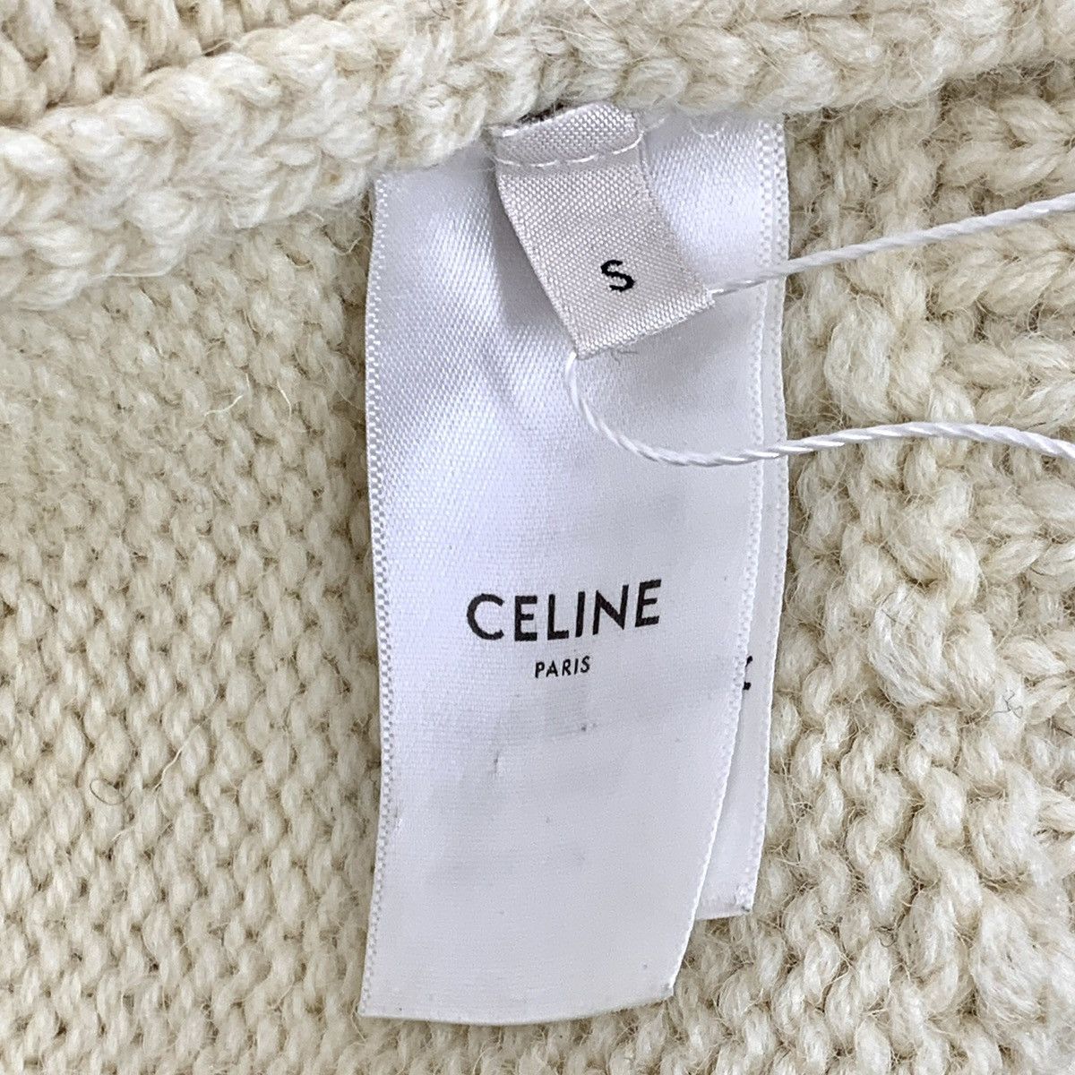 Celine Celine Beige Triomphe Wool Long Sleeve Knit Sweater K26WX Size S / US 4 / IT 40 - 7 Thumbnail