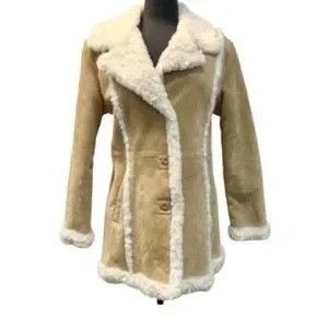 Wilsons Leather Wilsons Womens Vintage Beige Leather Suede Faux Fur Maxima B Size 3XL / US 20-22 - 1 Thumbnail