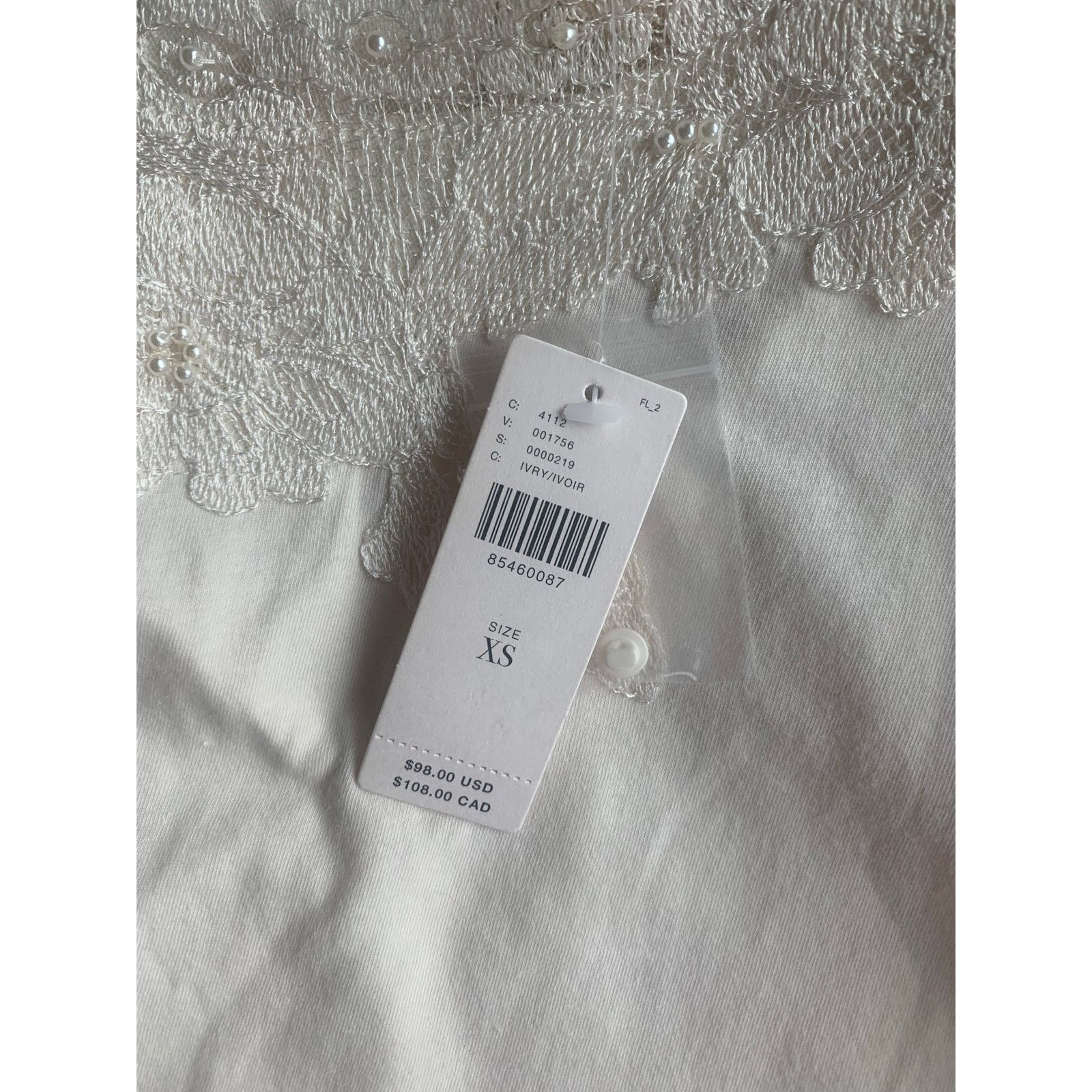 Anthropologie NWT Anthropologie Mock Neck Lace Embellished Top Size XS / US 0-2 / IT 36-38 - 6 Thumbnail