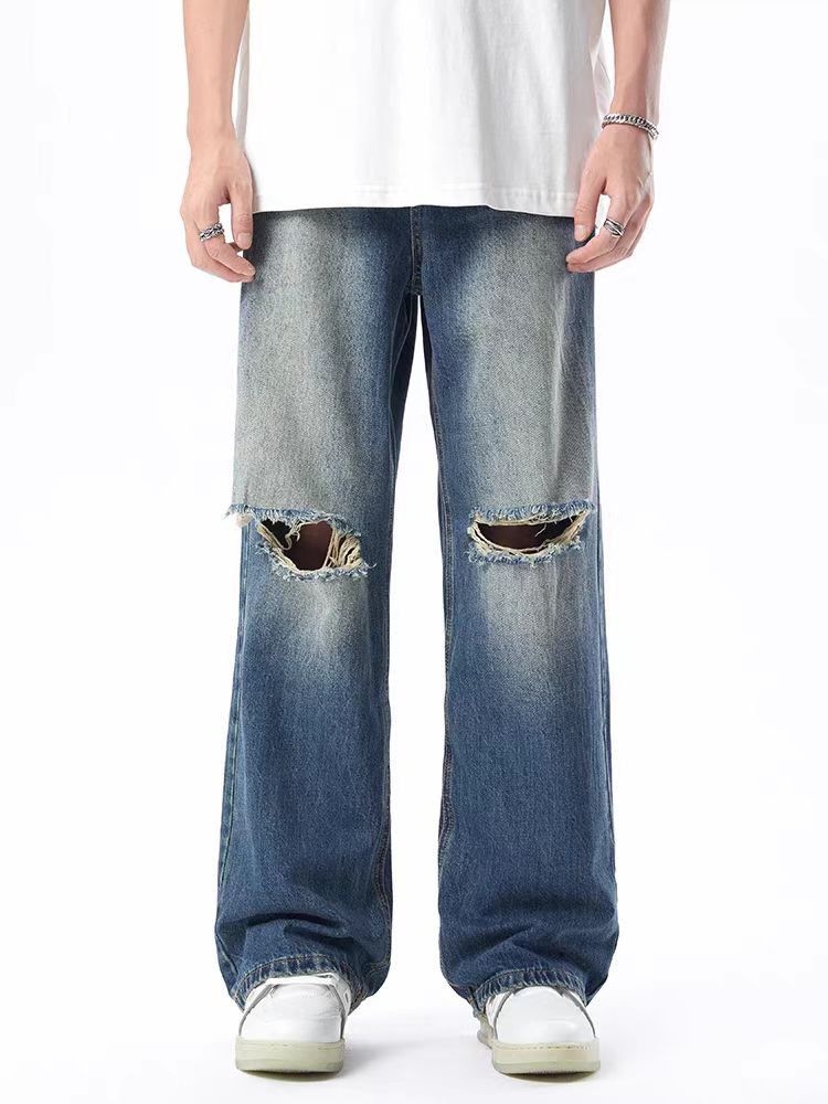 Japanese Brand × Jean West Coast hip-hop washed and ripped baggy jeans Size US 32 / EU 48 - 5 Thumbnail