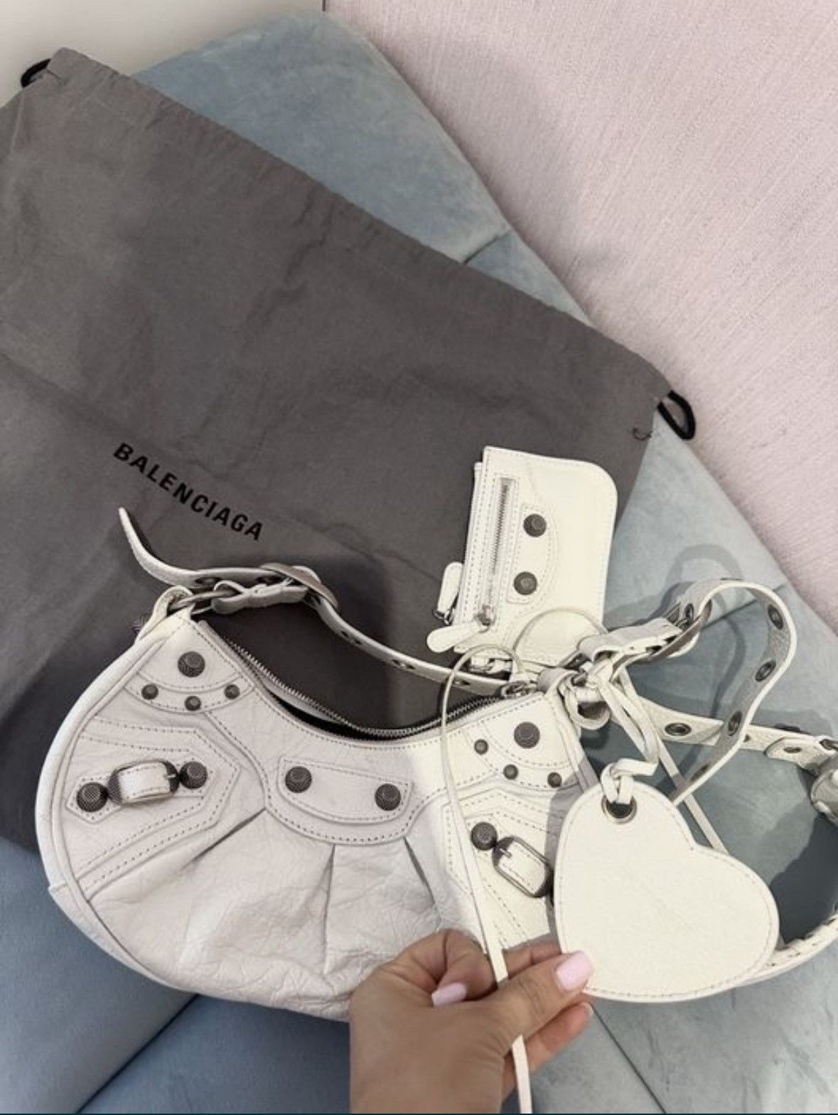 Balenciaga Balenciaga Le Cagole XS White Shoulder Bag Size ONE SIZE - 5 Thumbnail