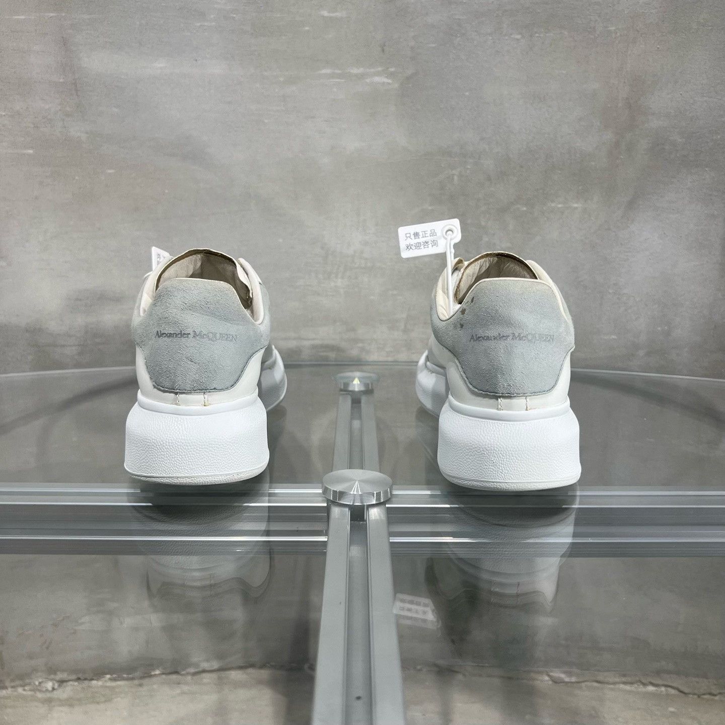 Alexander McQueen ALEXANDER MCQUEEN White shoes with blue heels| Size US 4.5 / IT 34.5 - 5 Thumbnail