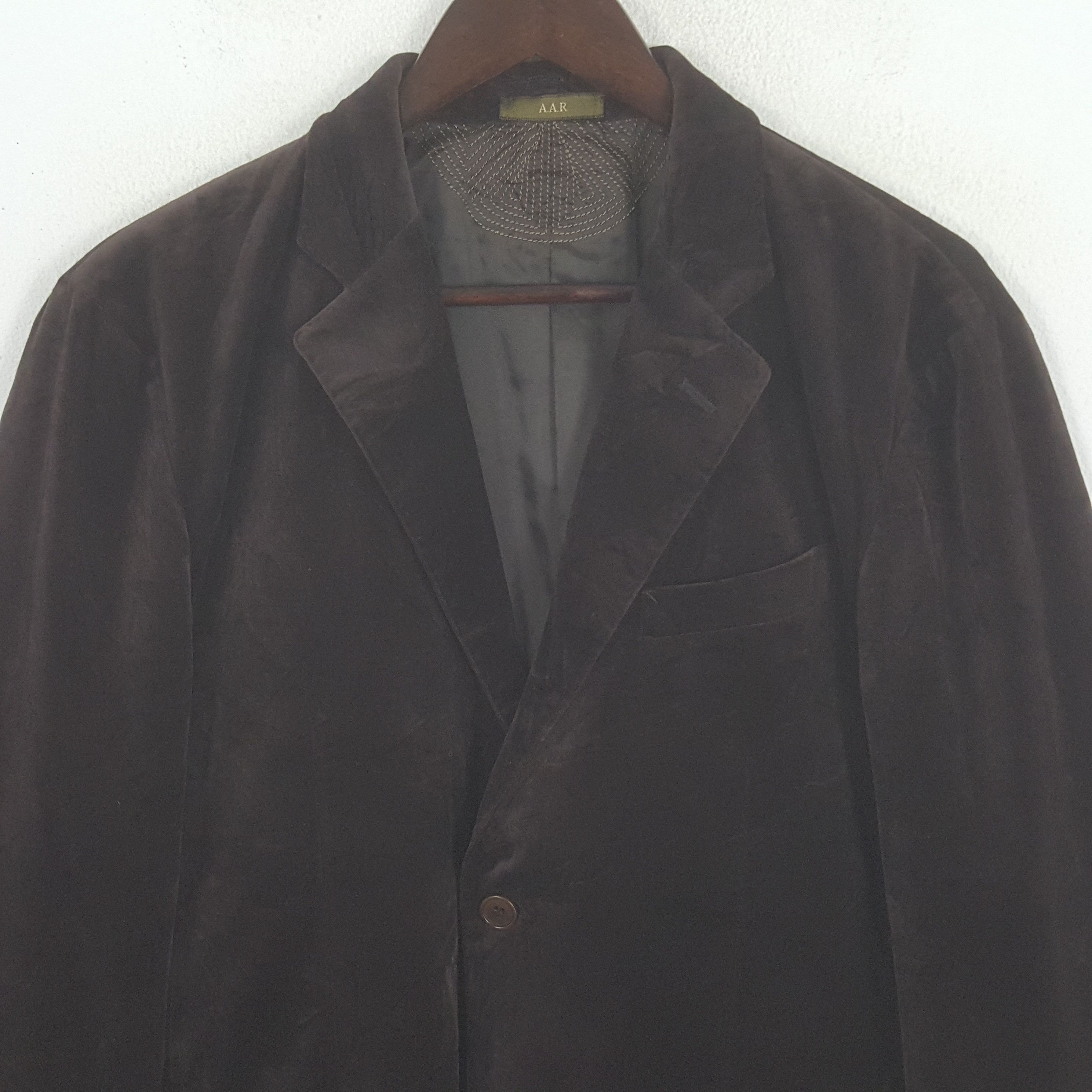 Japanese Brand × Vintage × Yohji Yamamoto Vintage Yohji Yamamoto AAR Velvet Style Blazers Coat Size US L / EU 52-54 / 3 - 2 Thumbnail