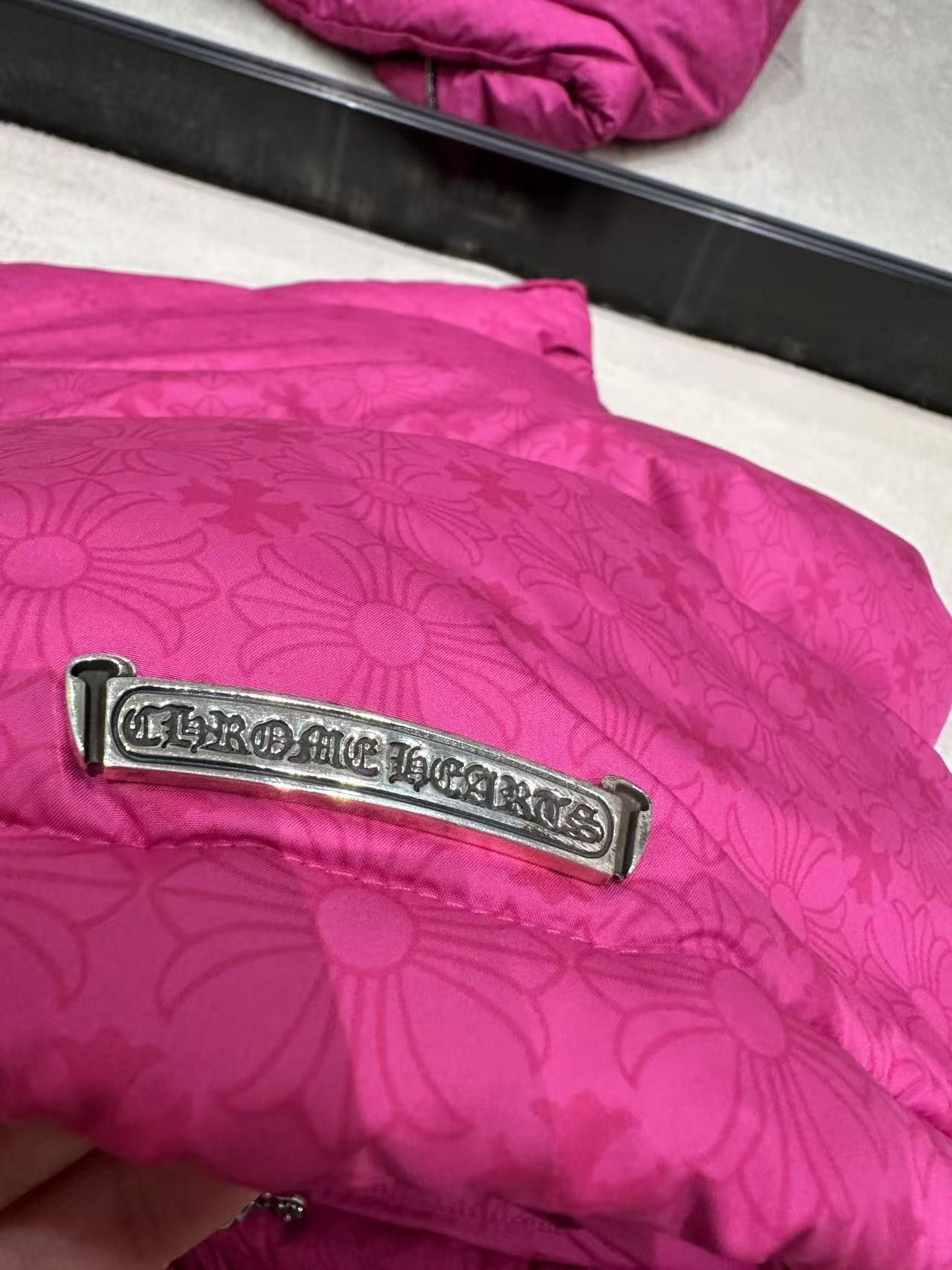 Chrome Hearts Chrome Hearts Women Pink Monogram Cropped Puffer Down Jacket Size M / US 6-8 / IT 42-44 - 7 Thumbnail