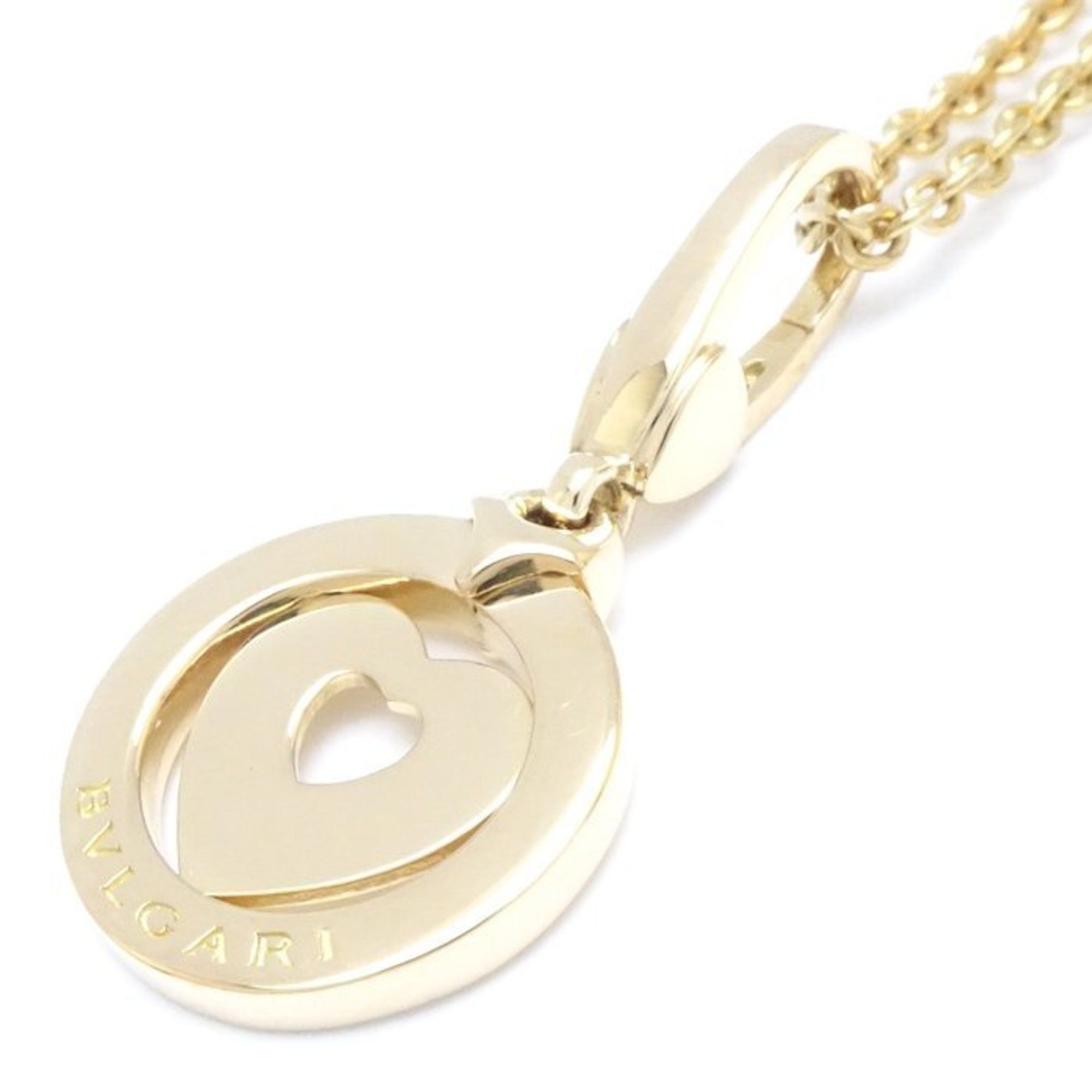 image of Bulgari Bvlgari Tondo Heart Charm Necklace K18Yg Yellow Gold 199100, Women's
