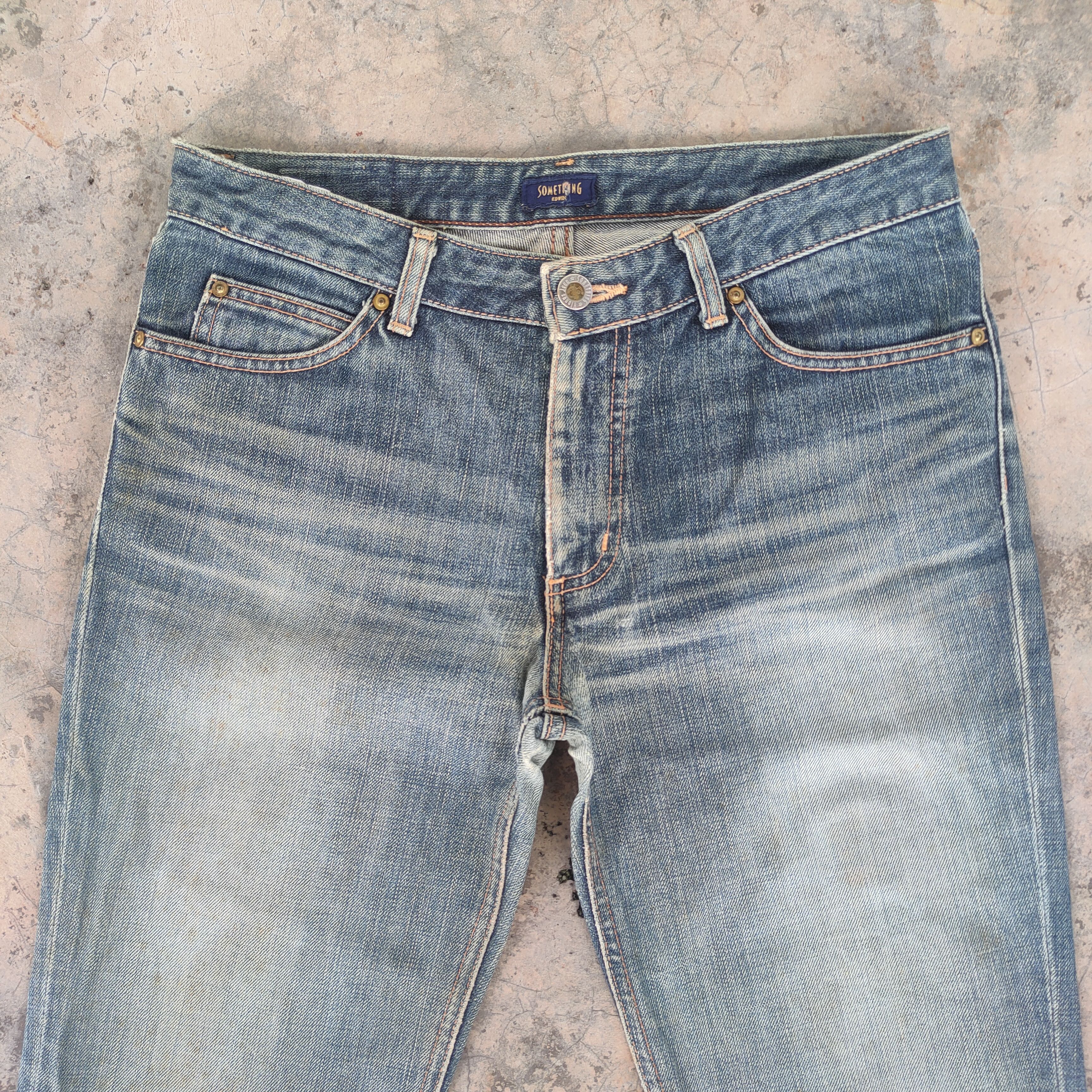 Japanese Brand VINTAGE SOMETHING FLARE FADED DENIM JEANS PANTS Size US 31 - 3 Thumbnail