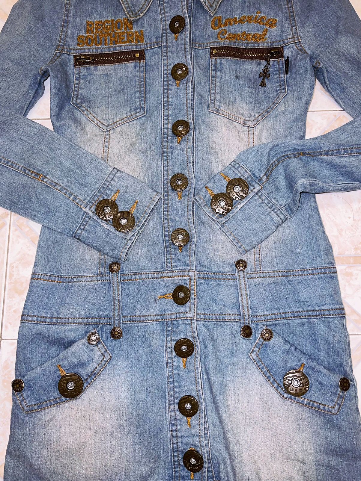 Japanese Brand RARE D.i.a. denim mini dress 💖💙 Size ONE SIZE - 5 Thumbnail