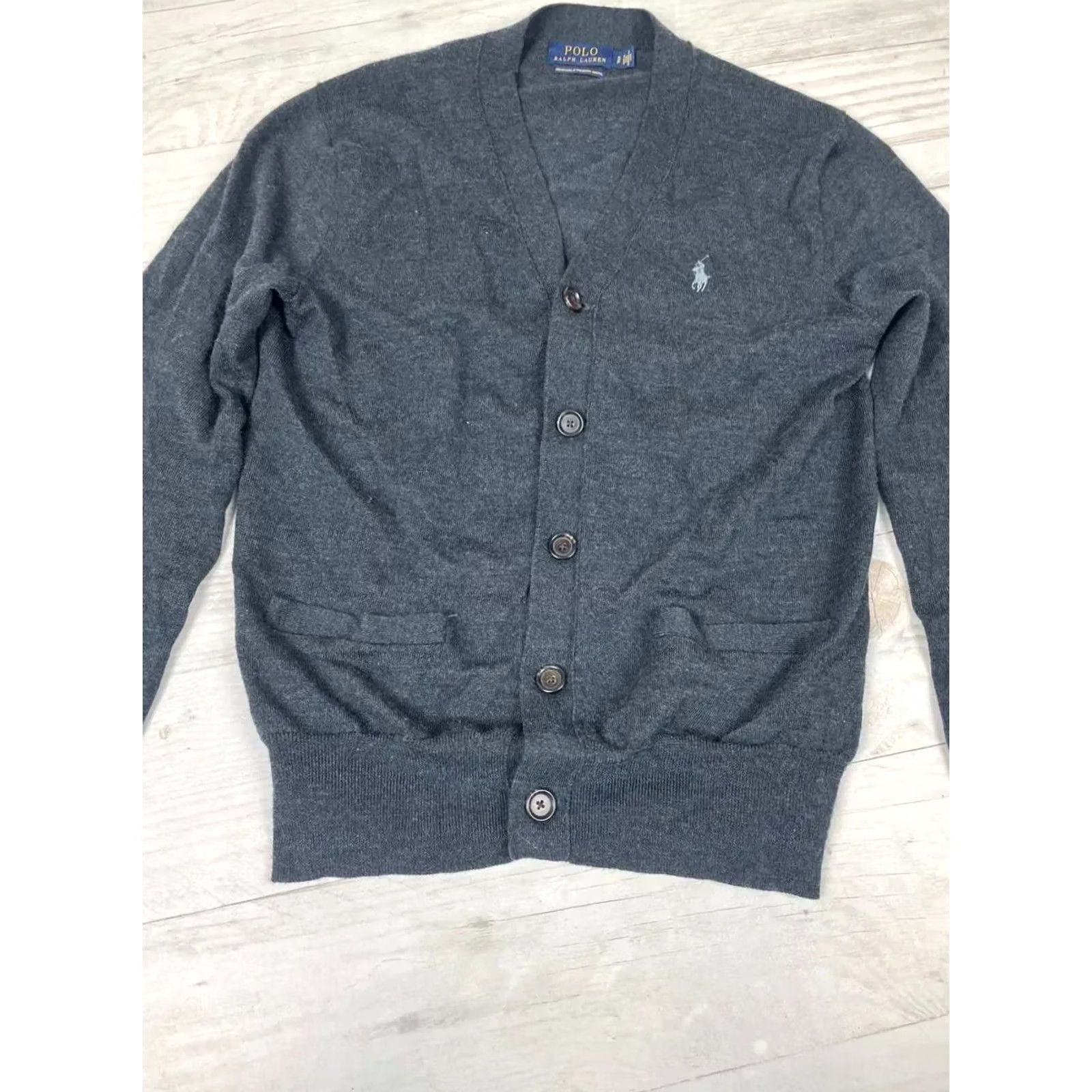 Polo Ralph Lauren VINTAGE Polo Ralph Lauren Sweater Cardigan Men Size S Grey Wool Old Money Size US S / EU 44-46 / 1 - 3 Thumbnail