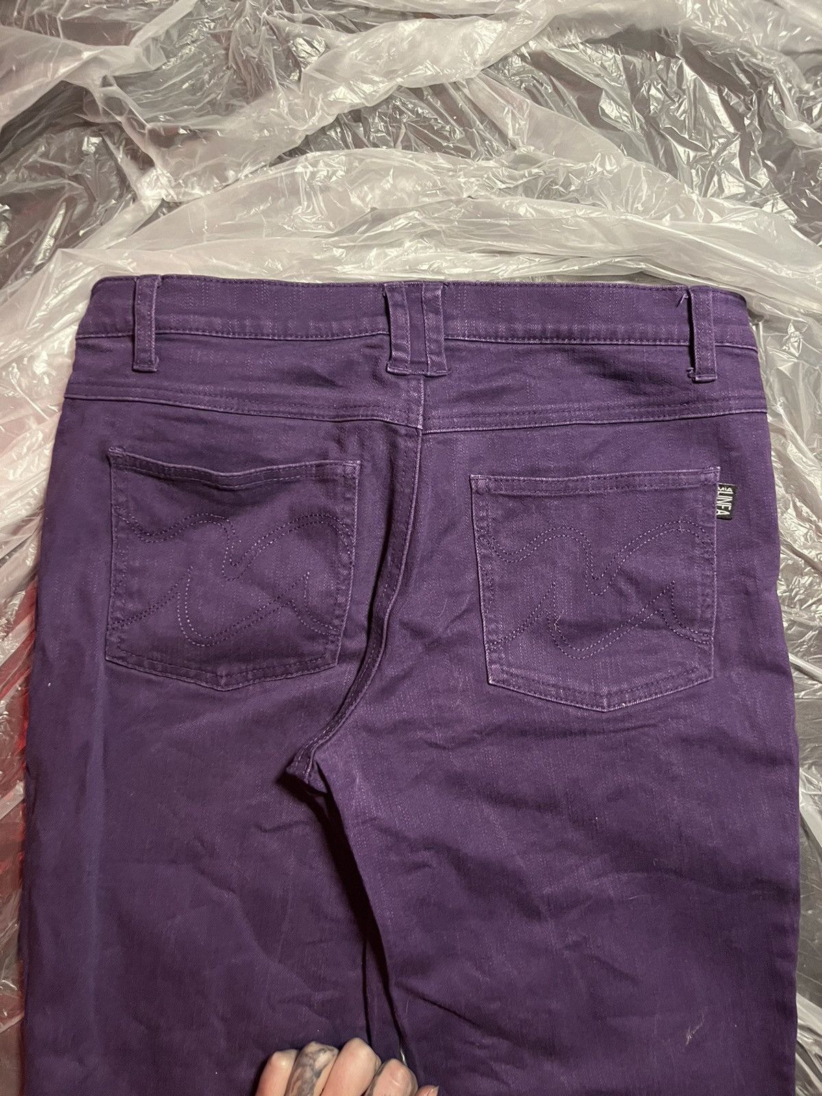 Vintage Mia Linea Purple Straight-Leg Jeans Size 26" / US 2 / IT 38 - 10 Thumbnail