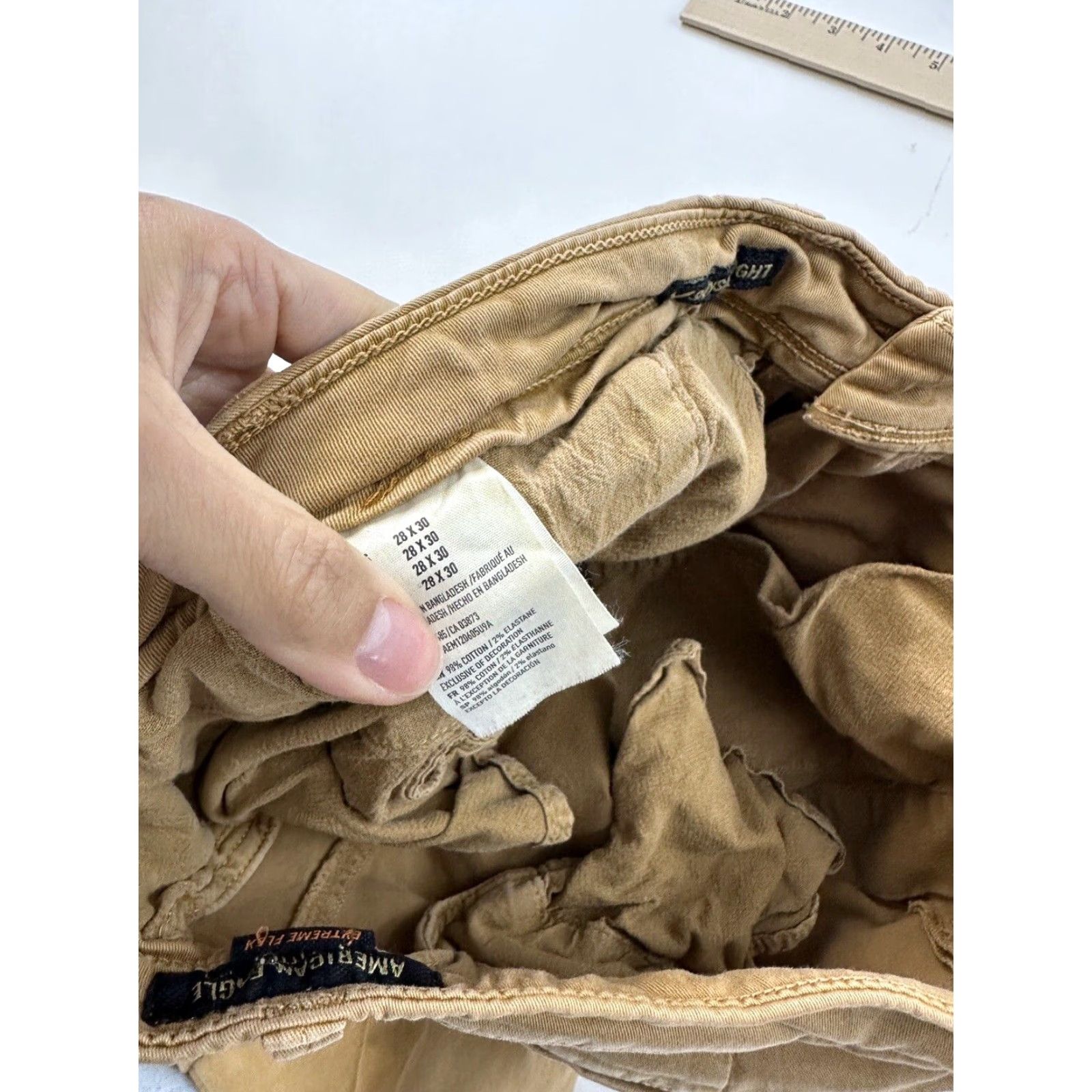 American Eagle Outfitters American Eagle Pants 28x30 Khaki Extreme Flex Slim Chino Mens Size US 28 / EU 44 - 3 Thumbnail