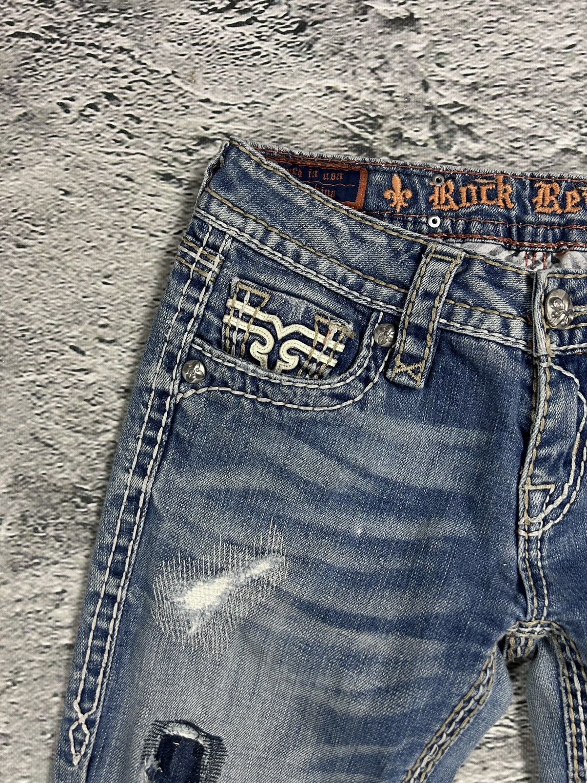Rock Revival Rock Revival vintage light jeans leather patch Y2K flared Size 25" / US 0 / IT 36 - 8 Thumbnail