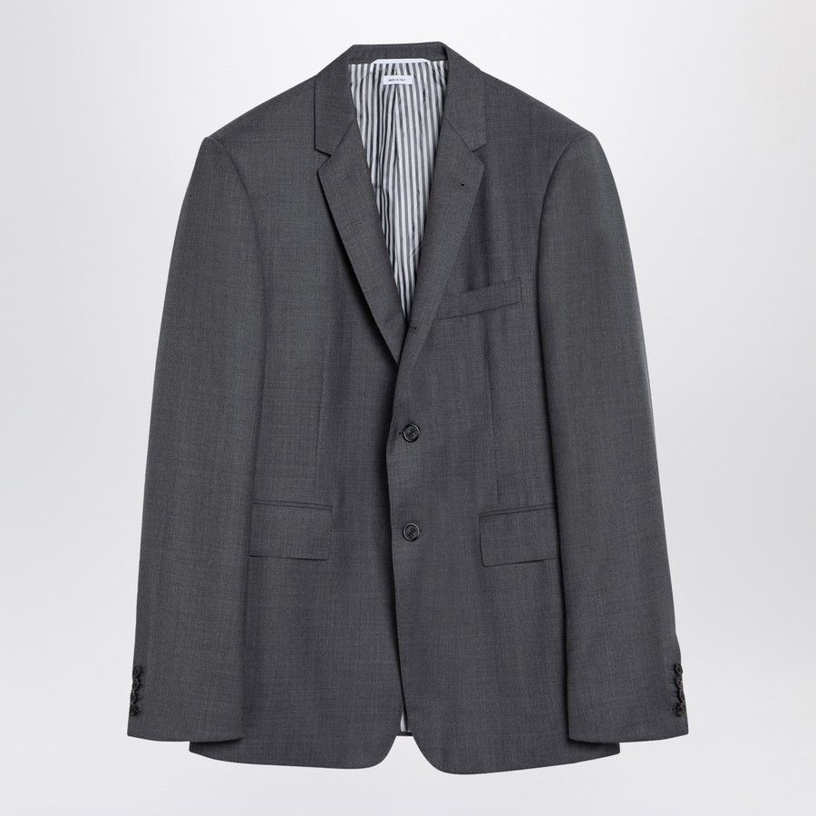 Thom Browne o1d2blof0724 Single-breasted Wool Jacket in Grey Size US M / EU 48-50 / 2 - 1 Thumbnail