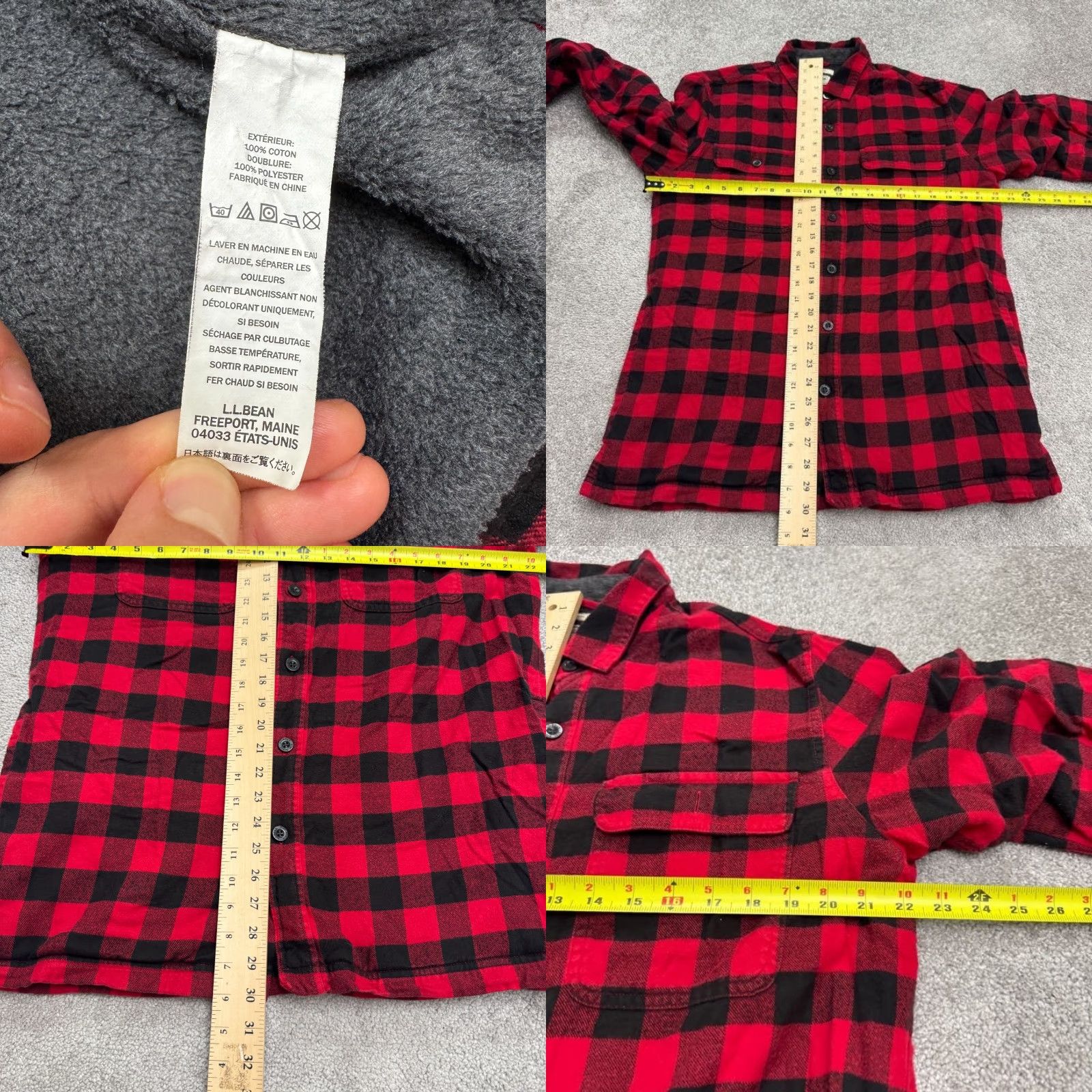Vintage L.L. Bean Traditional Fit Flannel Shacket Jacket Mens M Red Black Plaid Size US M / EU 48-50 / 2 - 8 Thumbnail